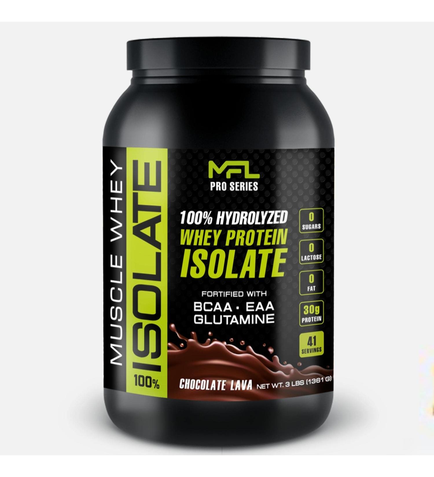 MFL 100% Isolate Protein l 30g of Protein l BCAAs l Keto Friendly l Low Carbs l Gluten Free l 3 lbs. (Chocolate Lave) - Buy Online on GoSupps.com
