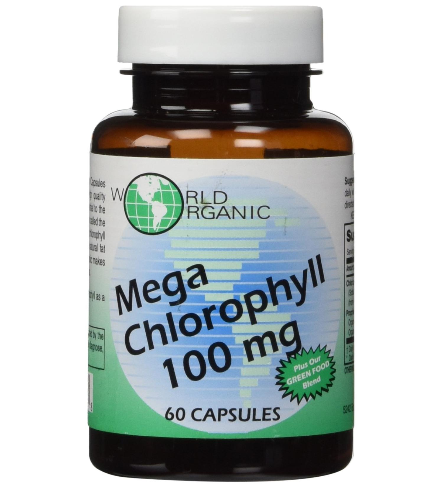 World Organic Chlorophyll 60 mg - 100 Capsules for Detox & Wellness - Buy Online on GoSupps.com