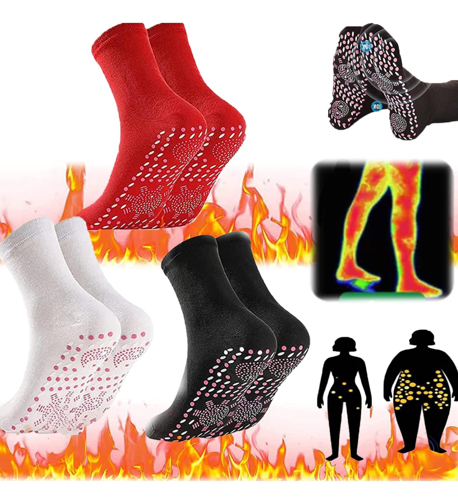 Uirpk Afiz Tourmaline Slimming Health Socks - Red Black White | One Size | Best Slimming & Health Benefits - Buy Online on GoSupps.com