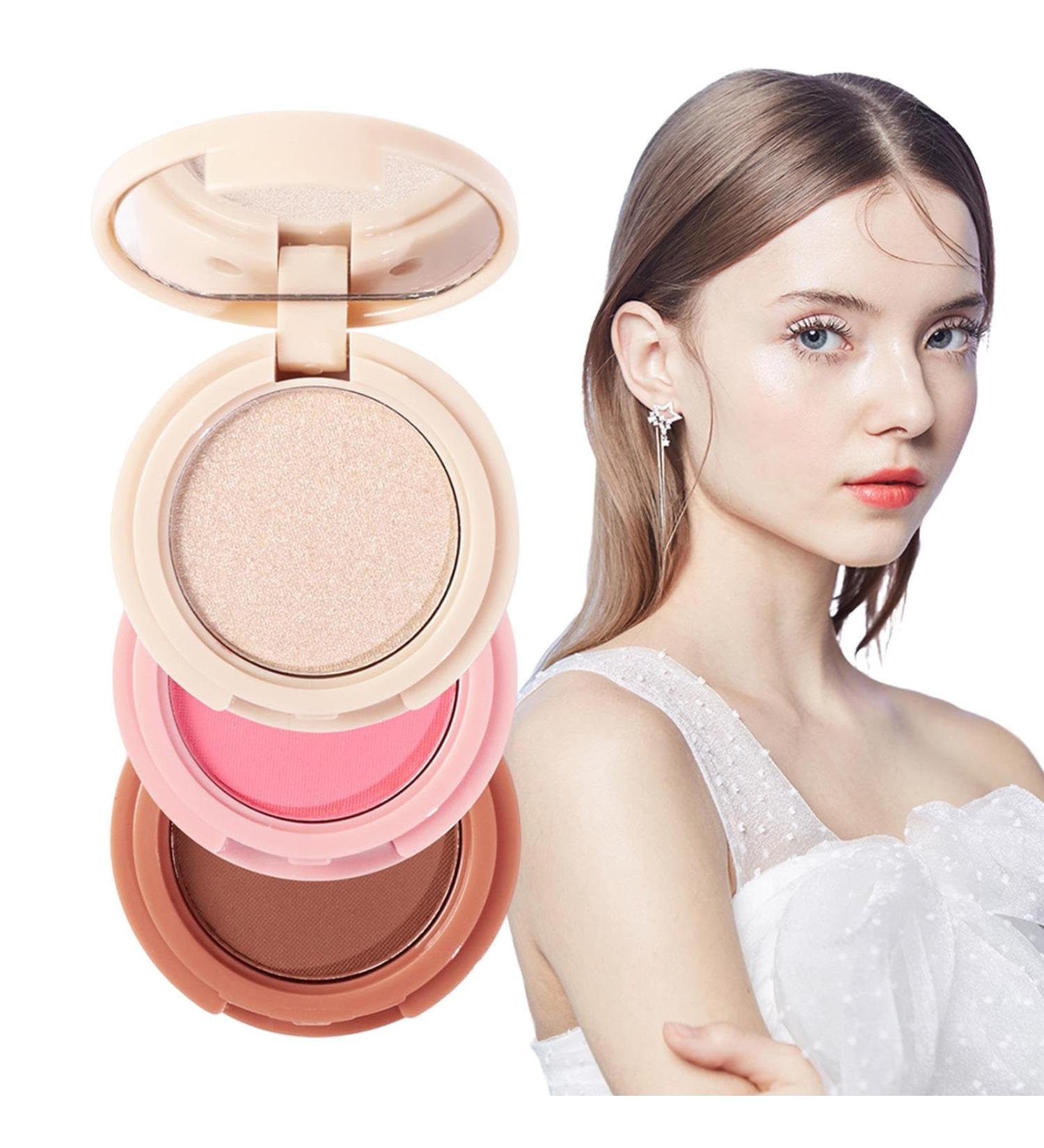  JPSDOWS Face Highlighter Powder | 3 in 1 Illuminating Blush for Cheeks Powder | Highlighter Powder for Men with Glow Effect Sweat Resistant Jpsdows - Buy Online on GoSupps.com