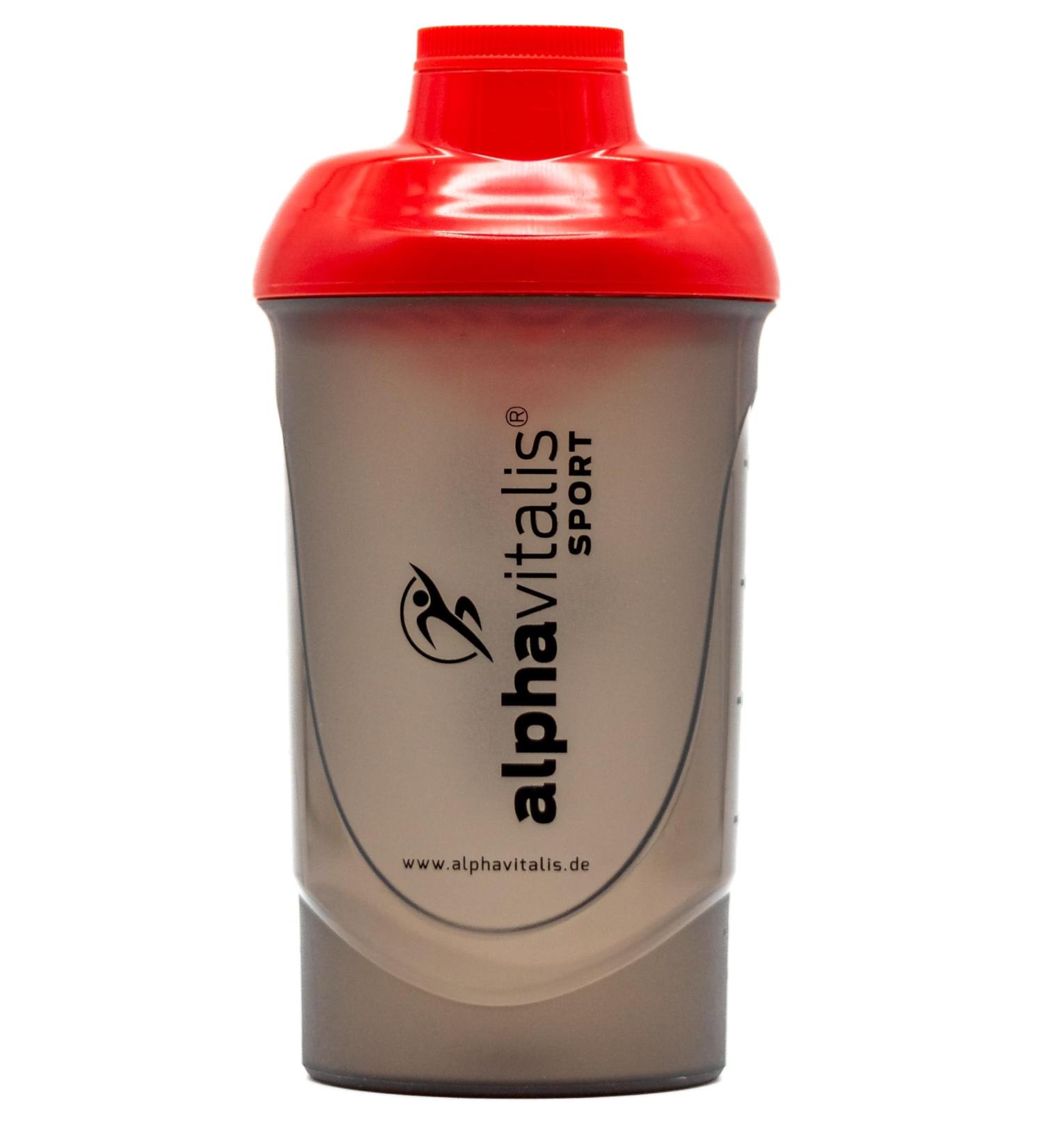 Alphavitalis Protein Shaker 600ml - BPA Free Leak-Proof Perfect for Fitness & Bodybuilding - Black & Red - Buy Internationally - Buy Online on GoSupps.com