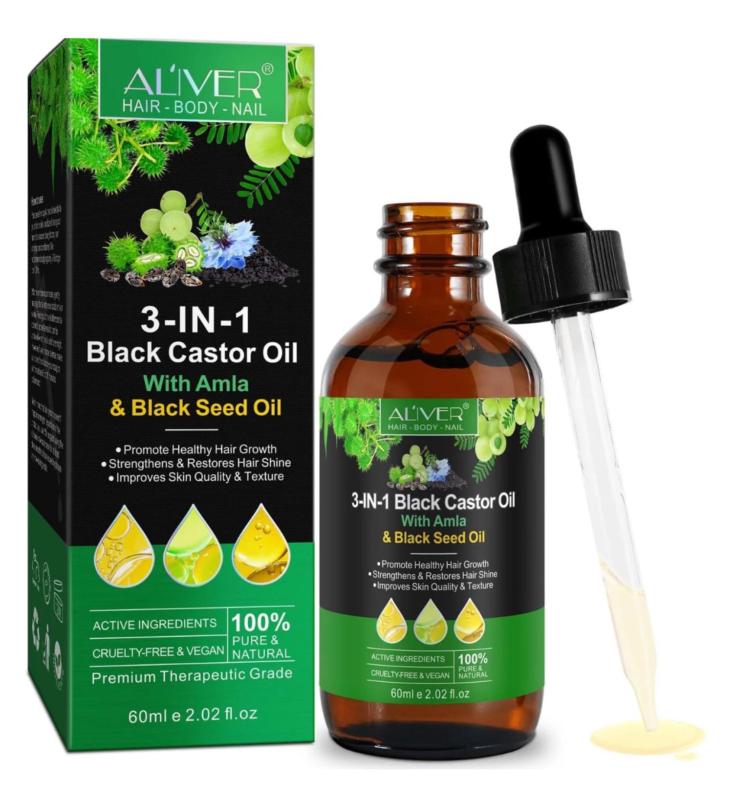 3-in-1 Jamaican Black Castor Oil with Amla & Black Seed - Multi-Tasking Oil for Hair Growth & Nourishment - Buy Online on GoSupps.com