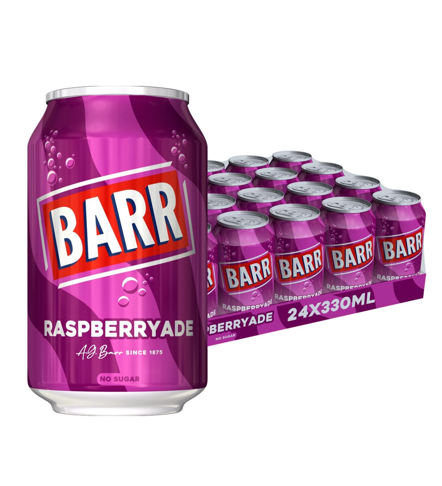 BARR Raspberries since 1875 Multipack Can Low Sugar 24x330 ml - Buy Online on GoSupps.com