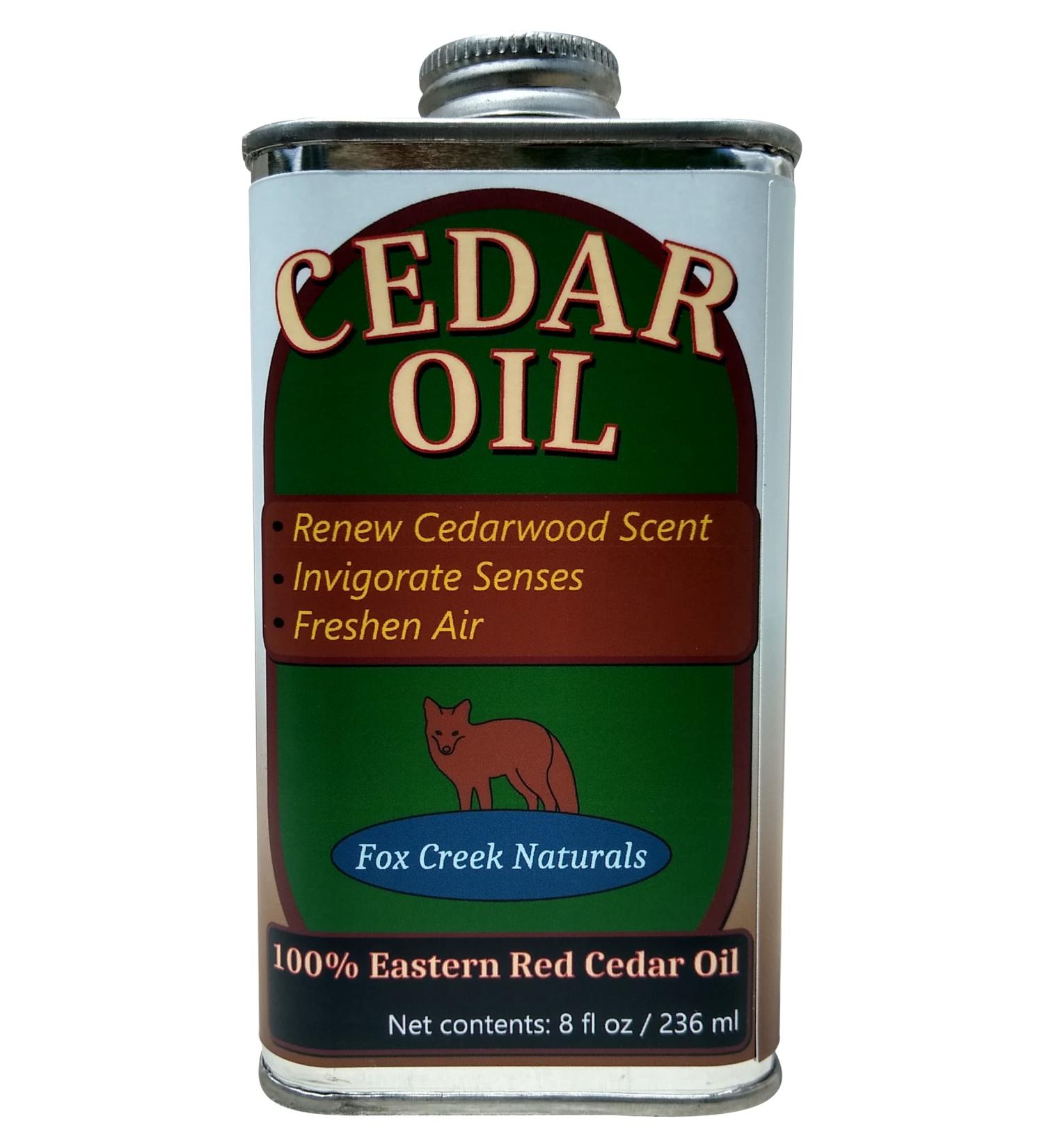 8oz Cedar Oil - Premium Eastern Red Cedar Wood Oil (Juniperus Virginiana) | Fox Creek Cedar Oil - Shop Internationally - Buy Online on GoSupps.com