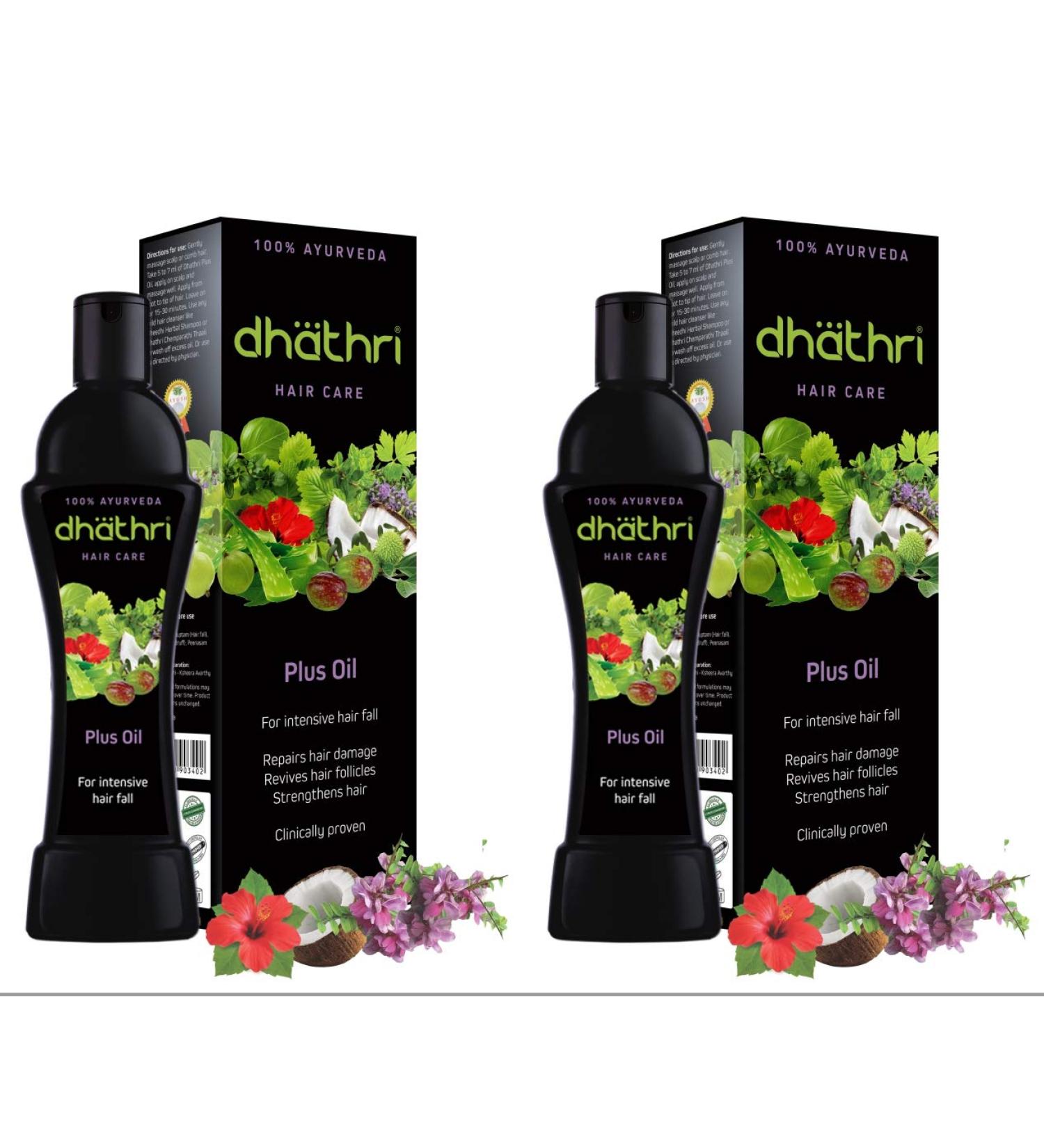  dhathri Dhathri Hair Care Plus 2-pack of herbal anti-hair loss oil to promote hair growth 100ml - Buy Online on GoSupps.com