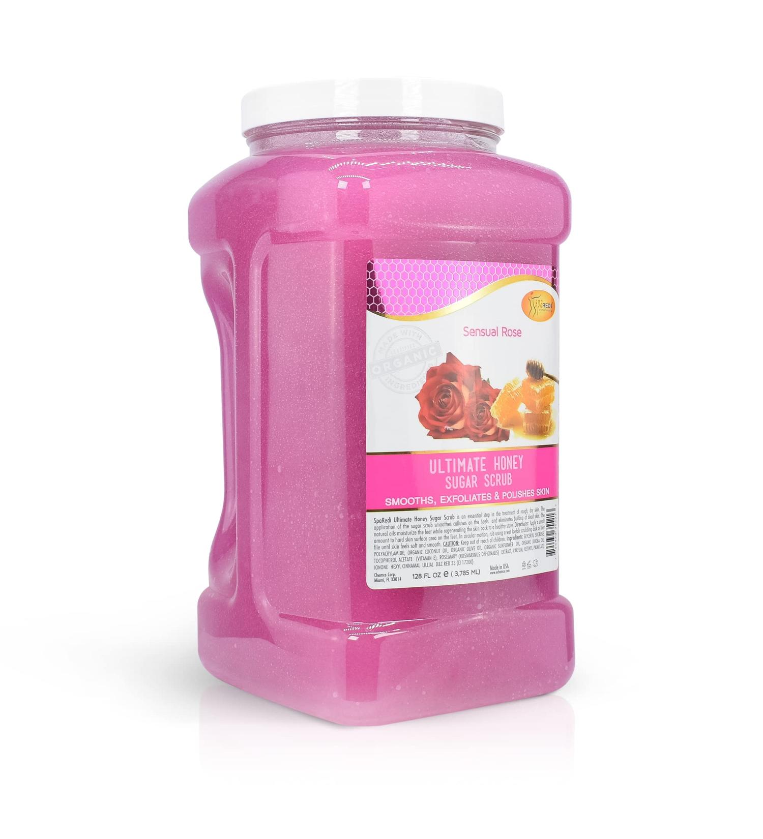 SPA REDI   Sugar Body Scrub  Sensual Rose  128 Oz  Exfoliating  Moisturizing  Hydrating and Nourishing  Glow  Polish  Smooth and Fresh Skin - Body Exfoliator