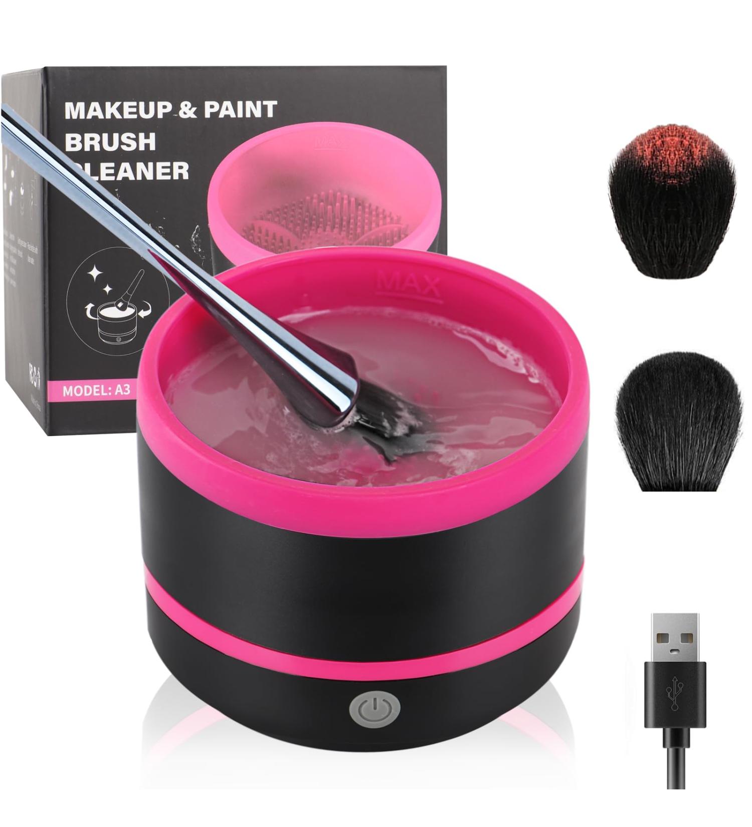 DaizySight Electric Makeup Brush Cleaner - Fast Spin & Clean in Seconds - Black & Pink - Buy Online on GoSupps.com
