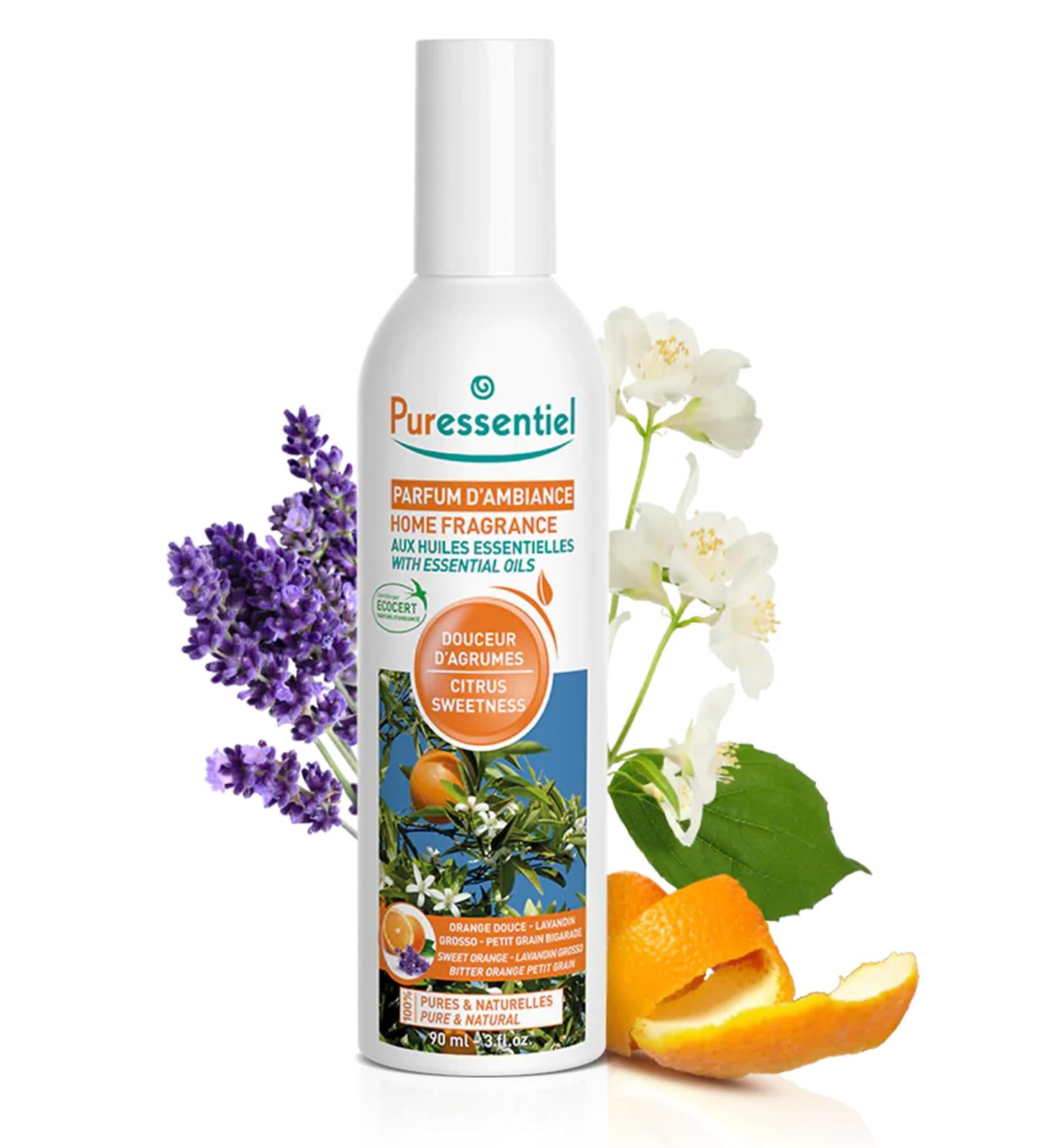 Puressentiel Home Fragrance With Essential Oils - Comforting and Sweet Aromatic Blend - Combats Unpleasant Odors - Formulated with Beneficial Natural Essential Oils - Citrus Sweetness - 3 oz - Buy Online on GoSupps.com