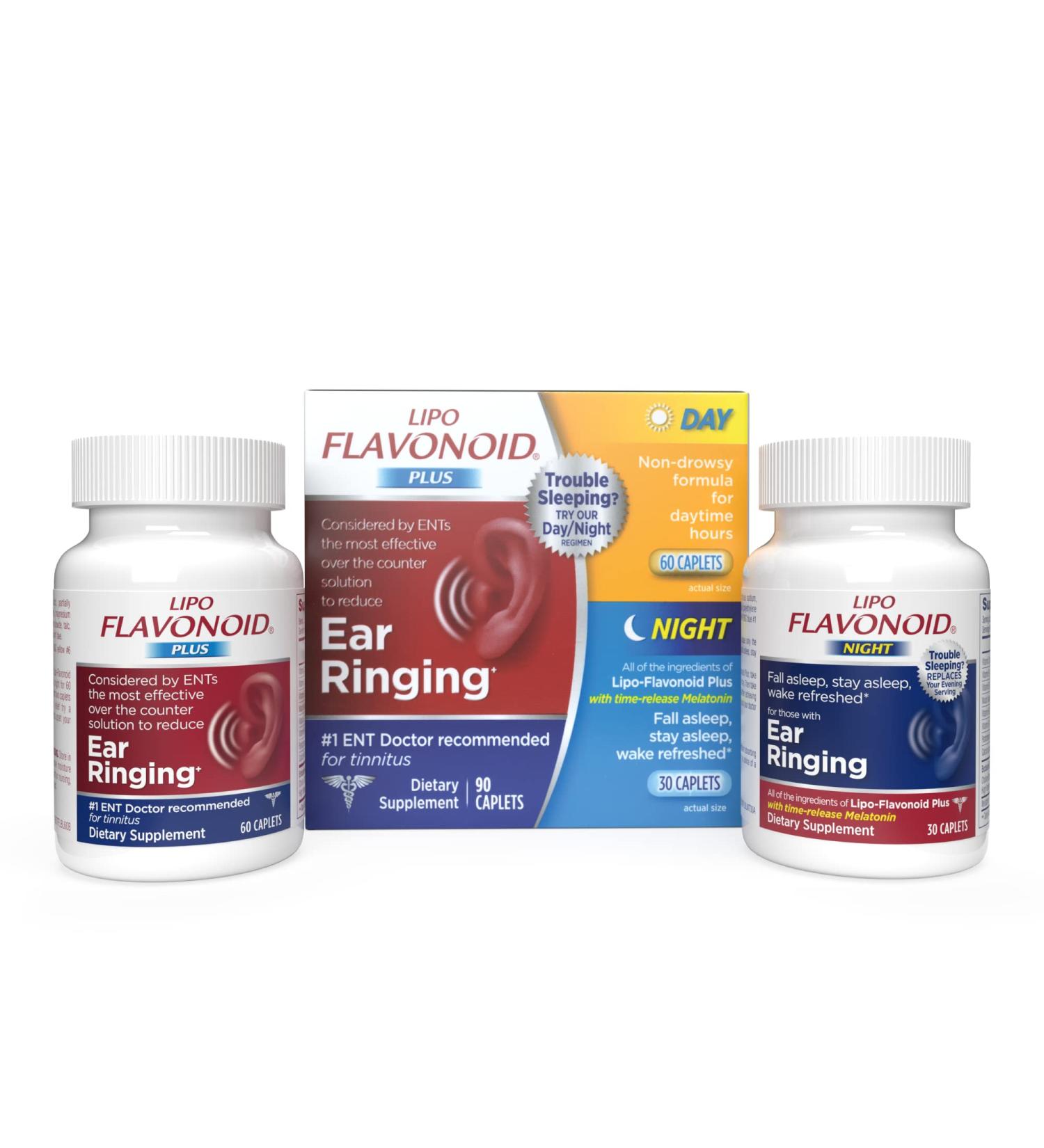 Lipo-Flavonoid Day & Night Combo Kit - Tinnitus Relief for Ringing Ears - 90 Caplets - Buy Online on GoSupps.com