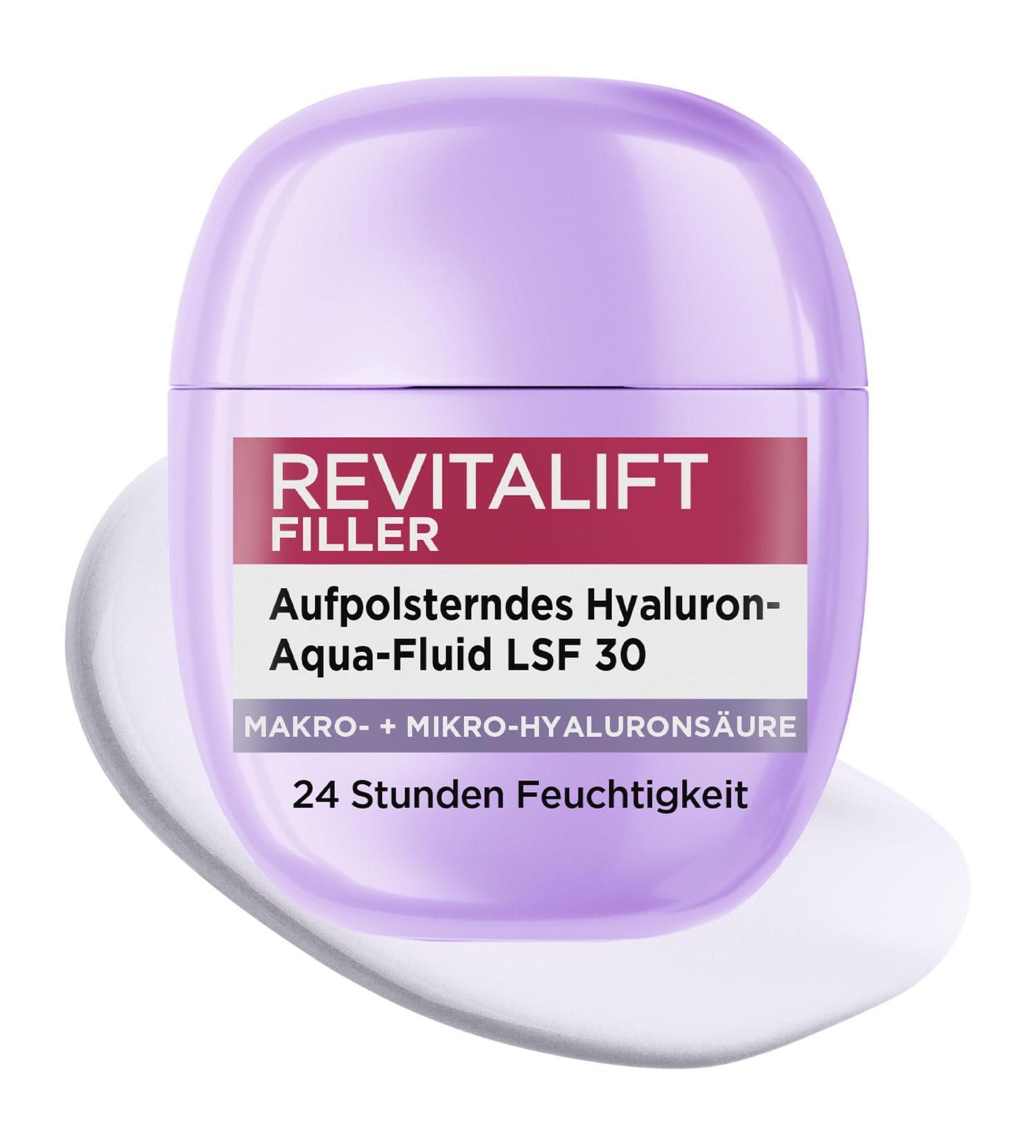  L'Oreal Paris L'Or al Paris Hyaluron Aqua-Fluid SPF 30 plumping protective and hydrating for 24 hours for a radiant complexion with hyaluronic acid + niacinamide Revitalift Filler anti-aging day cream - Buy Online on GoSupps.com