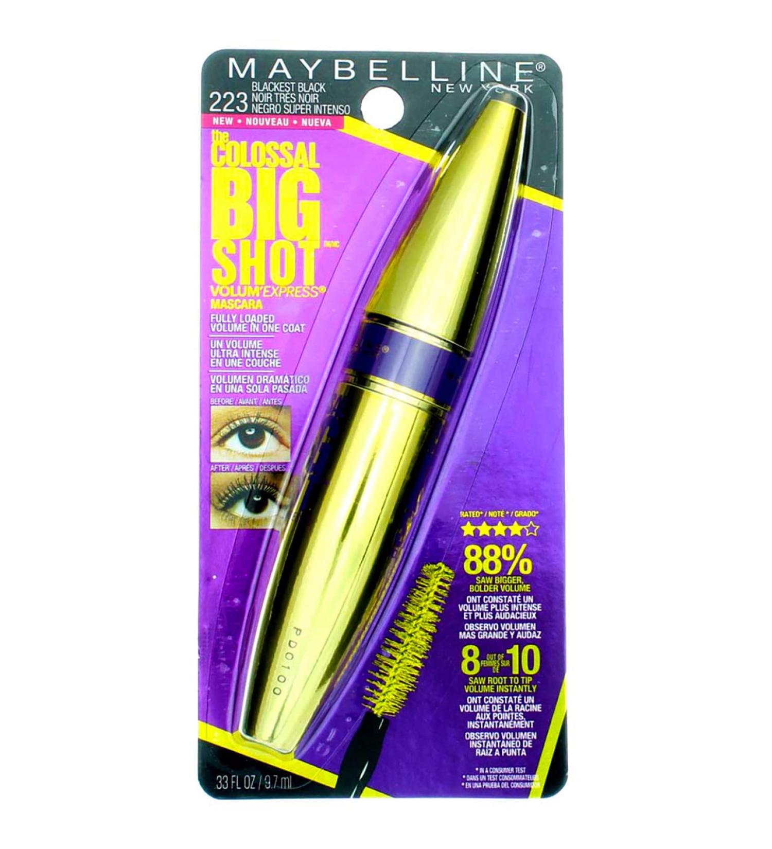 Maybelline Volum' Express Colossal Big Shot Washable Mascara 223 Blackest Black (2 Pack) - Buy Online on GoSupps.com