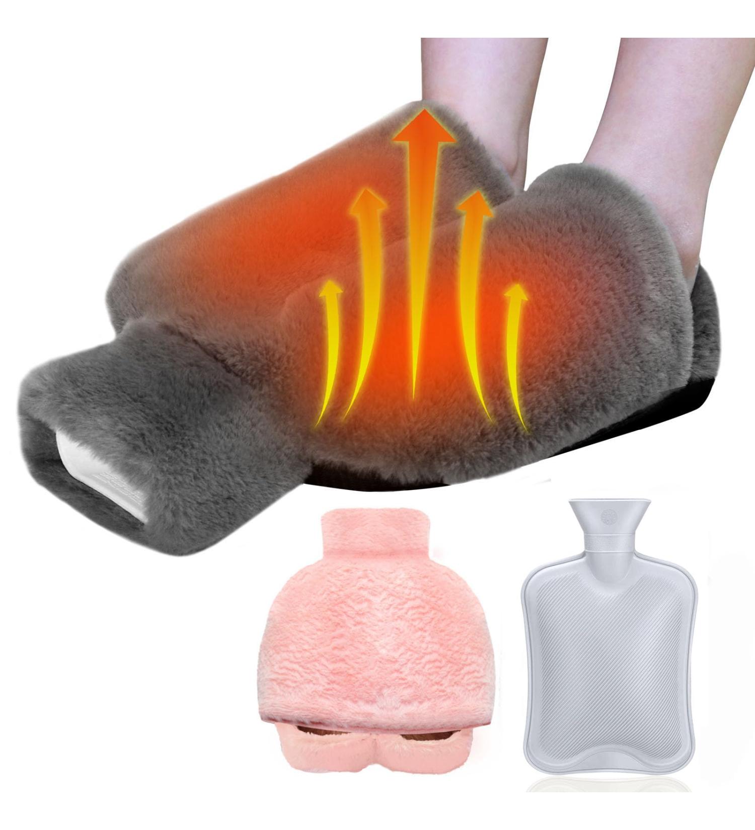 Buy 2L Foot Warmer - Large Heat Bottle with Plush Cover for Home Office & Outdoor | Pain Relief & Comfort (Gray) - Buy Online on GoSupps.com