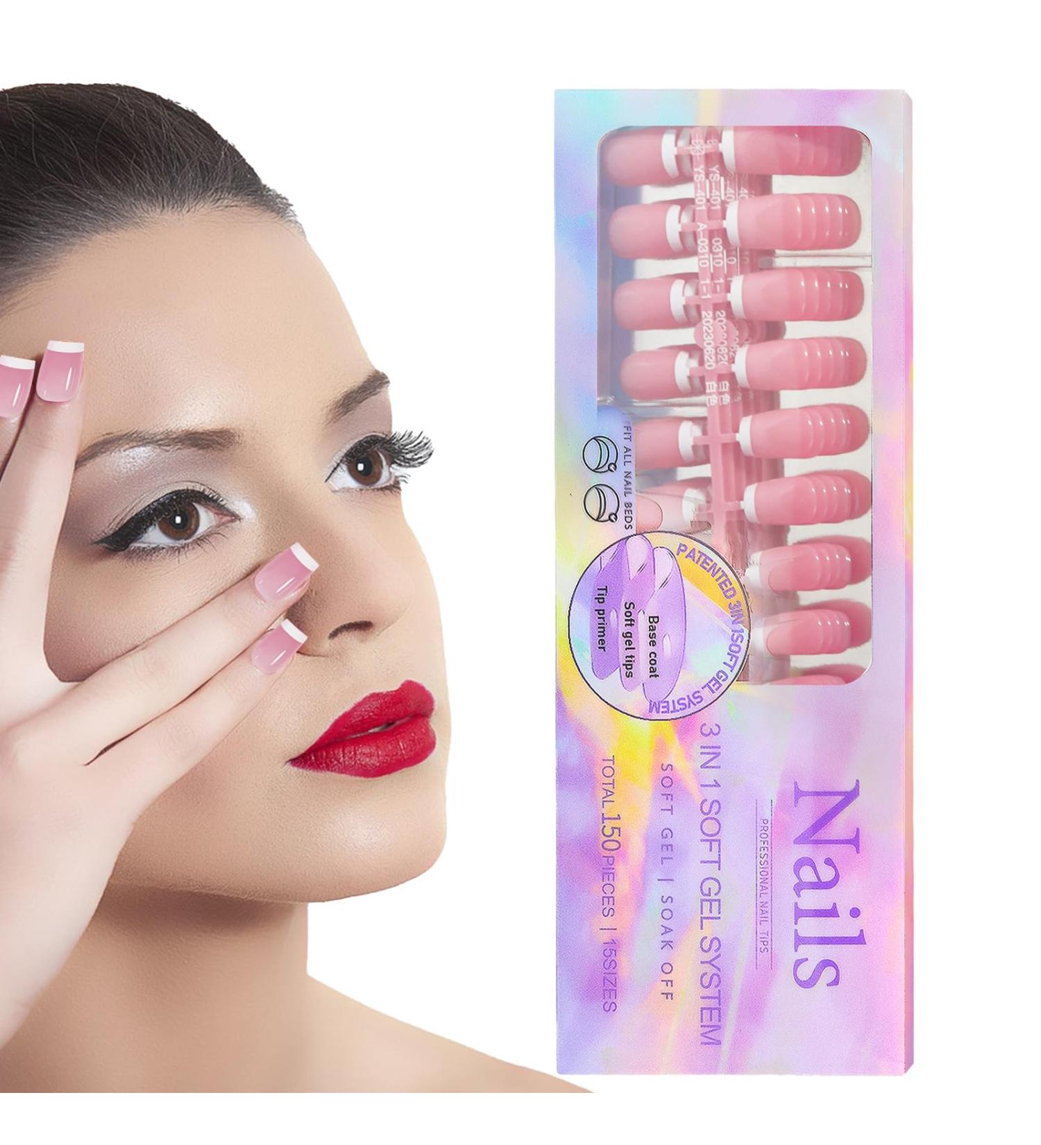 Stick on Full Nails Stylish Press On French Detachable False Nails - False Nails Accessories for Dating Gathering Wedding Home Traveling Shakven 04 - Buy Online on GoSupps.com