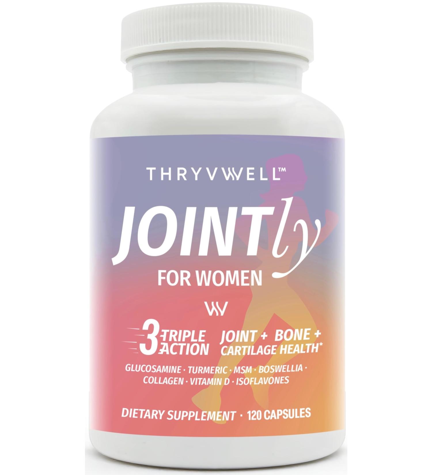 Jointly for WOMEN All-in-one Joint Bone & Cartilage Supplement Glucosamine Chondroitin MSM Turmeric Boswellia Collagen Vitamin D Calcium Hyaluronic Acid Magnesium & Isoflavones 120 Capsules Women Women - Buy Online on GoSupps.com