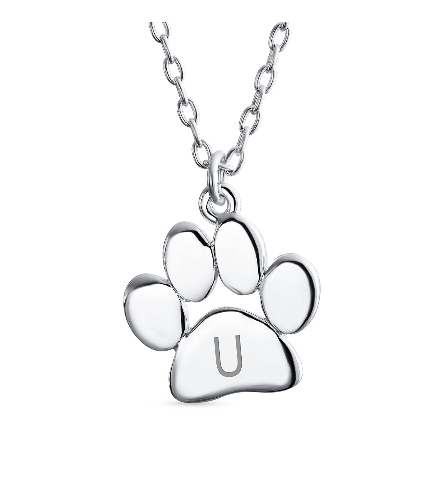 Initialee A-Z Pet Paw Pod Necklace | Gold & Silver Animal Jewelry for Women & Teens - Buy Online on GoSupps.com