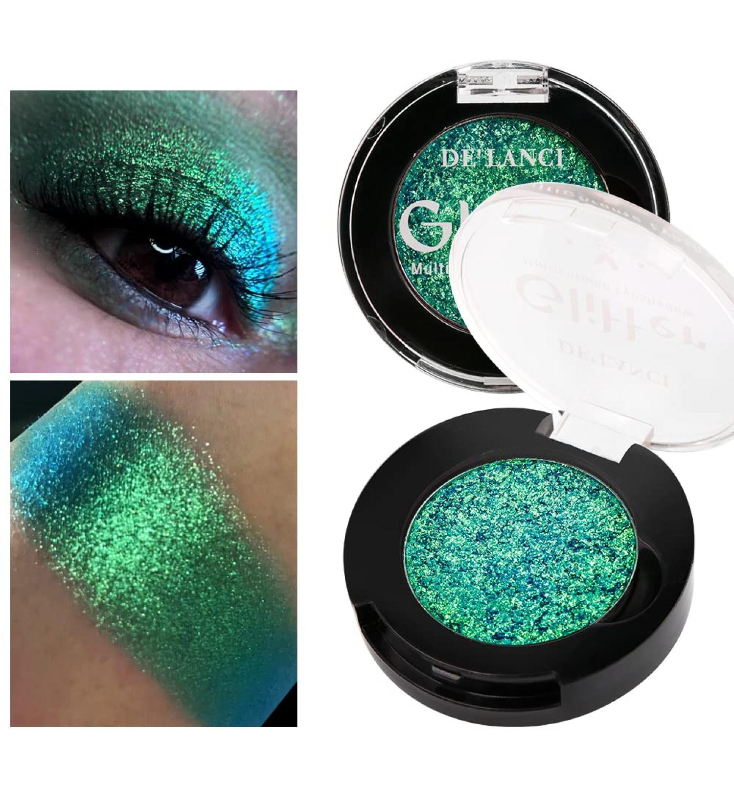 Afflano Shimmery Green Multichrome Eyeshadow - Long-Lasting Glitter for Green Eye Makeup - Buy Online on GoSupps.com