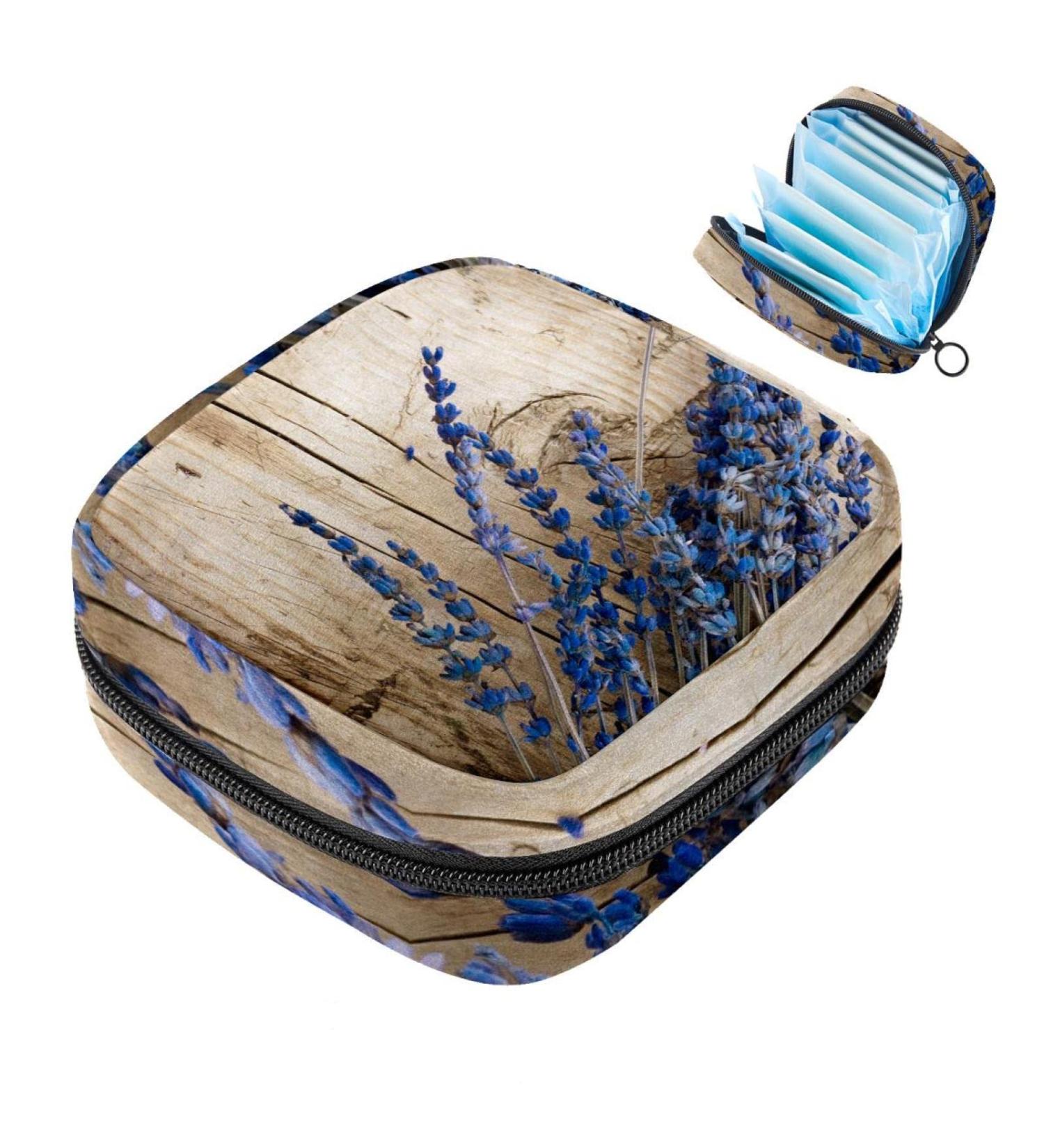 Women's Floral Tampon Storage Bags - Purple Lavender Pocket Zip Bags for Menstrual Care - Multi-Function Tied Pouches - Buy Online on GoSupps.com