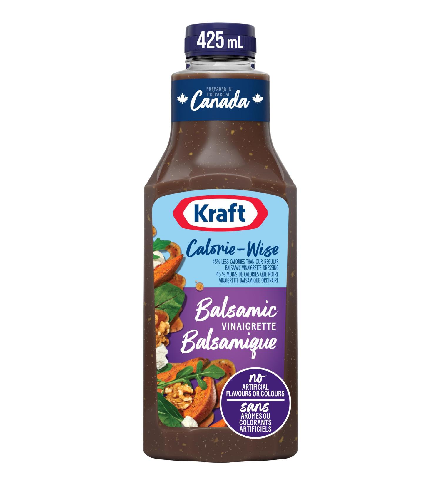 Kraft Balsamic VinaigretteSalad Dressing Calorie-Wise 425 ml Bottle Balsamic Vinaigrette 425 ML (Pack of 1) - Buy Online on GoSupps.com
