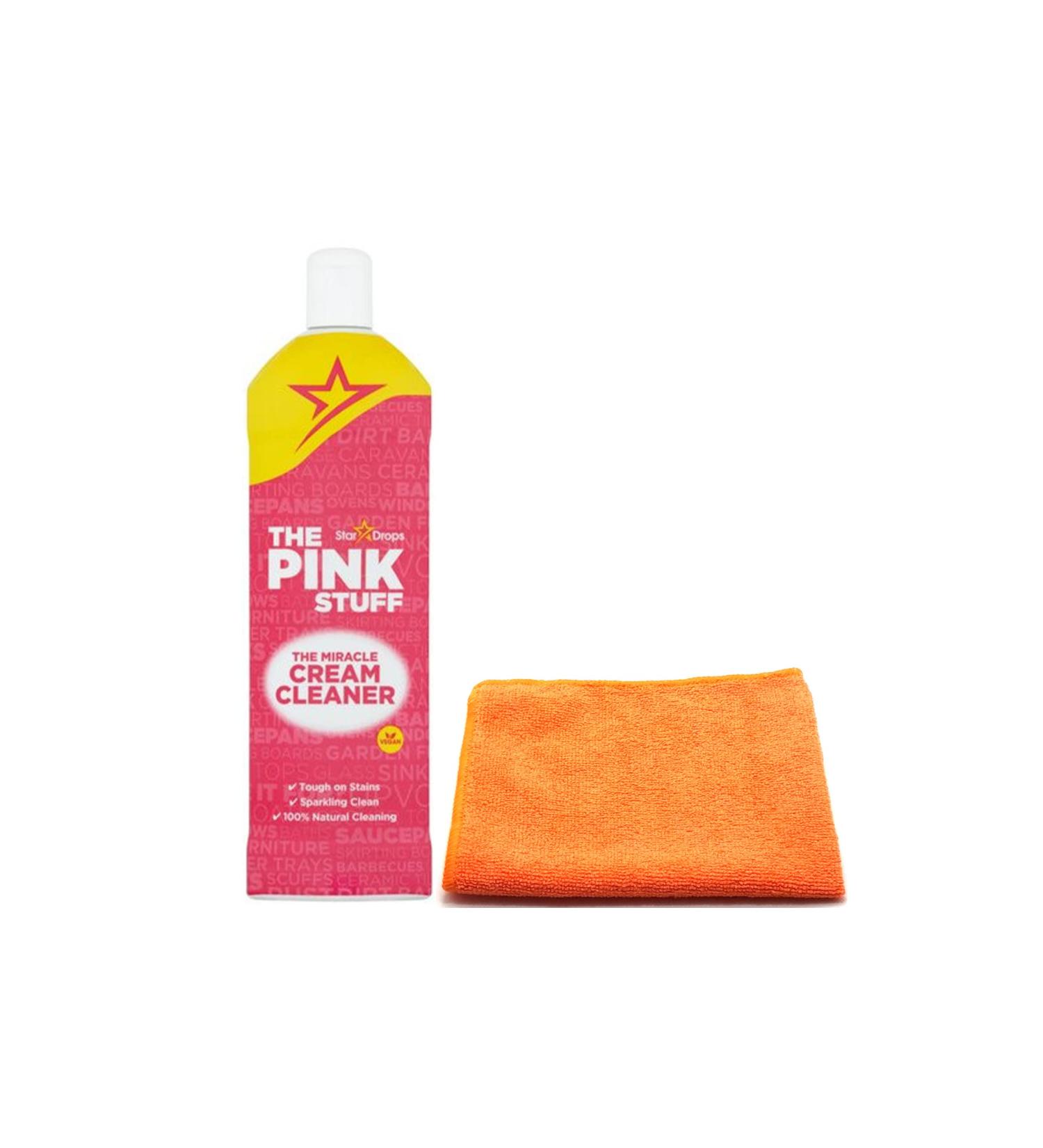 Pink Stuff Versatile Liquid Cream Cleaner 500ML -Household Cleaner - Effective for removing Grease from Hard Surfaces- with Ultra Absorbent Microfibre Cleaning Cloth - Buy Online on GoSupps.com