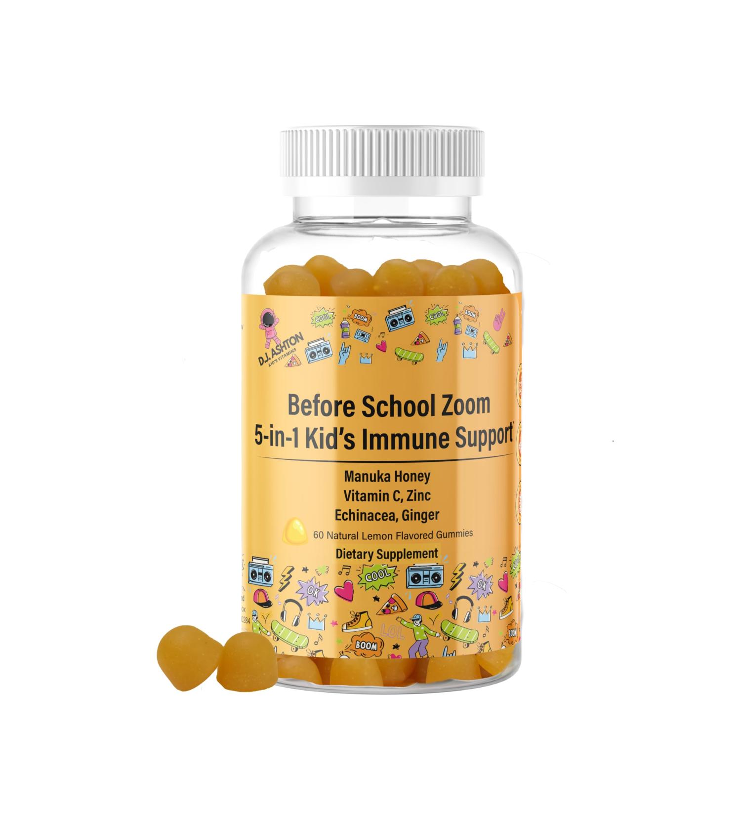Generic 5-in-1 Kid's Immune Support Gummy Manuka Honey Vitamin C Zinc Echinacea Ginger Gummy Supplement Essential Immune Support Gummies for Daily Use Natural Citrus Flavored - 60 Count - Buy Online on GoSupps.com