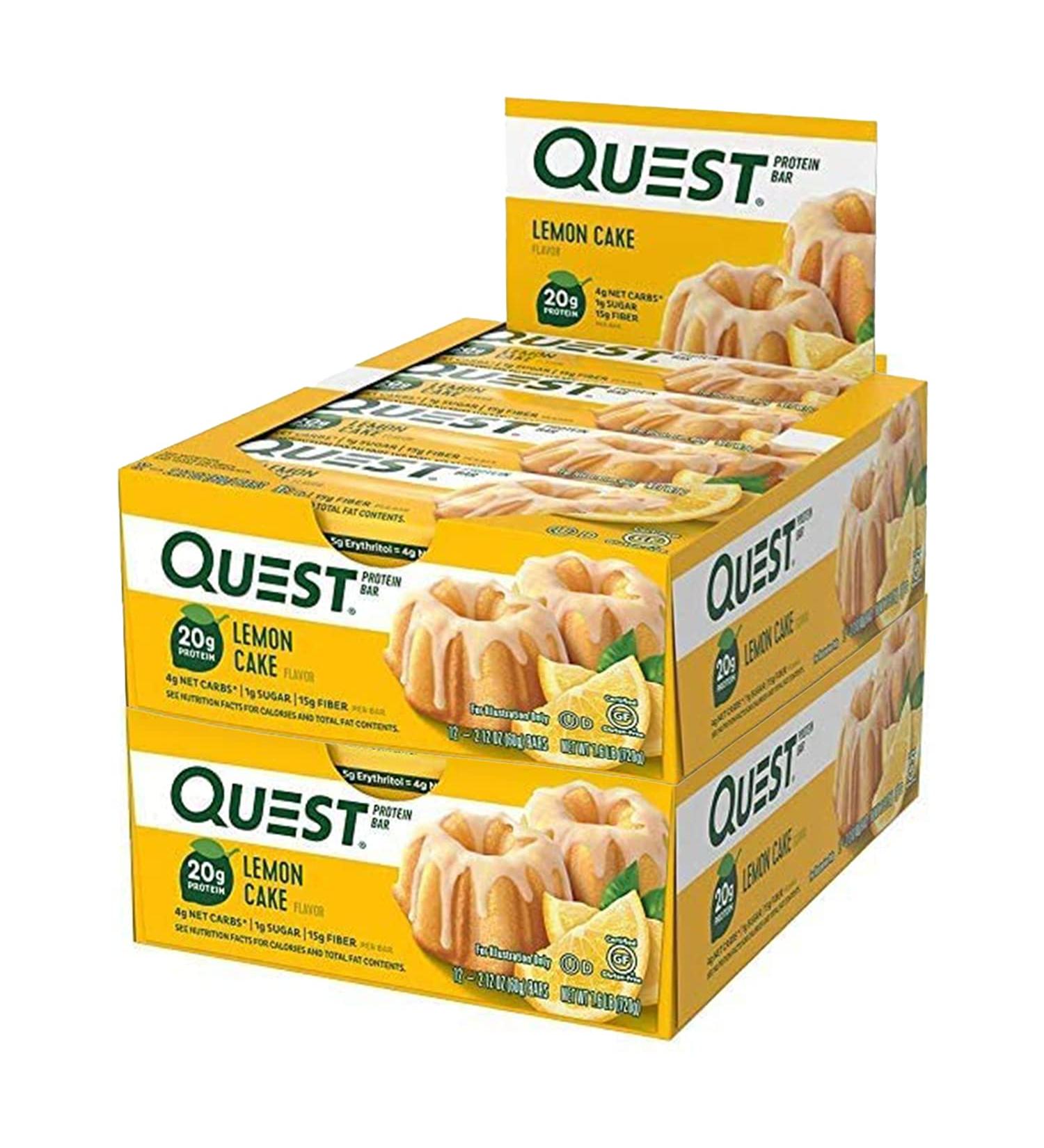 Quest Nutrition Protein Bar Oatmeal Choco Chip. Low Carb Meal Replacement Bar with 20 + Grams of Protein. High Fiber Gluten-Free (24 Count) (Lemon Cake) - Buy Online on GoSupps.com