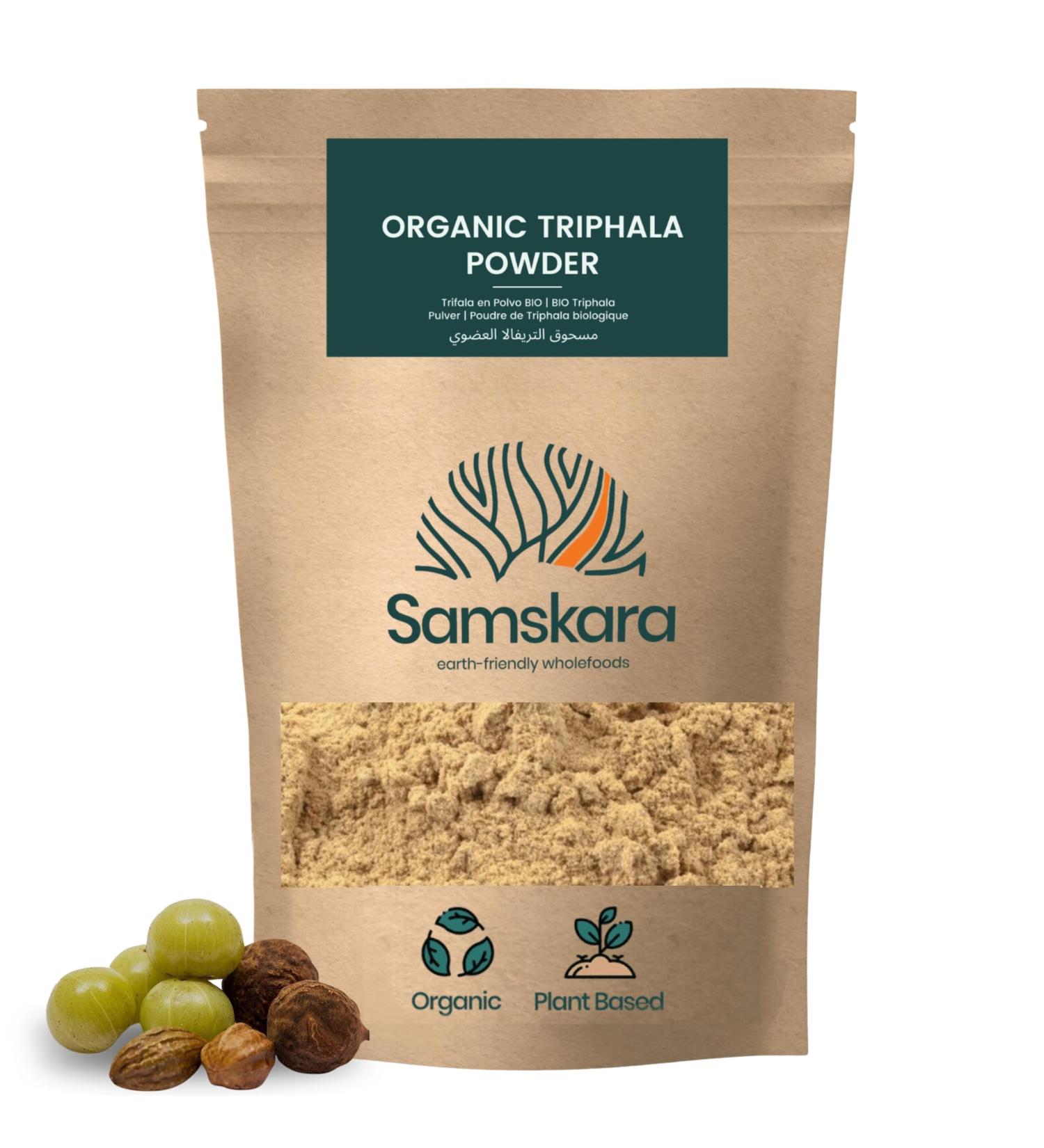 Triphala en Poudre BIO 100% Pure | Samskara Tribe | M lange Ayurv dique Indien de Amla Haritaki et Bibhitaki | Aide la Digestion avec de l Eau Ti de | 100g x 1 Pack - Buy Online on GoSupps.com