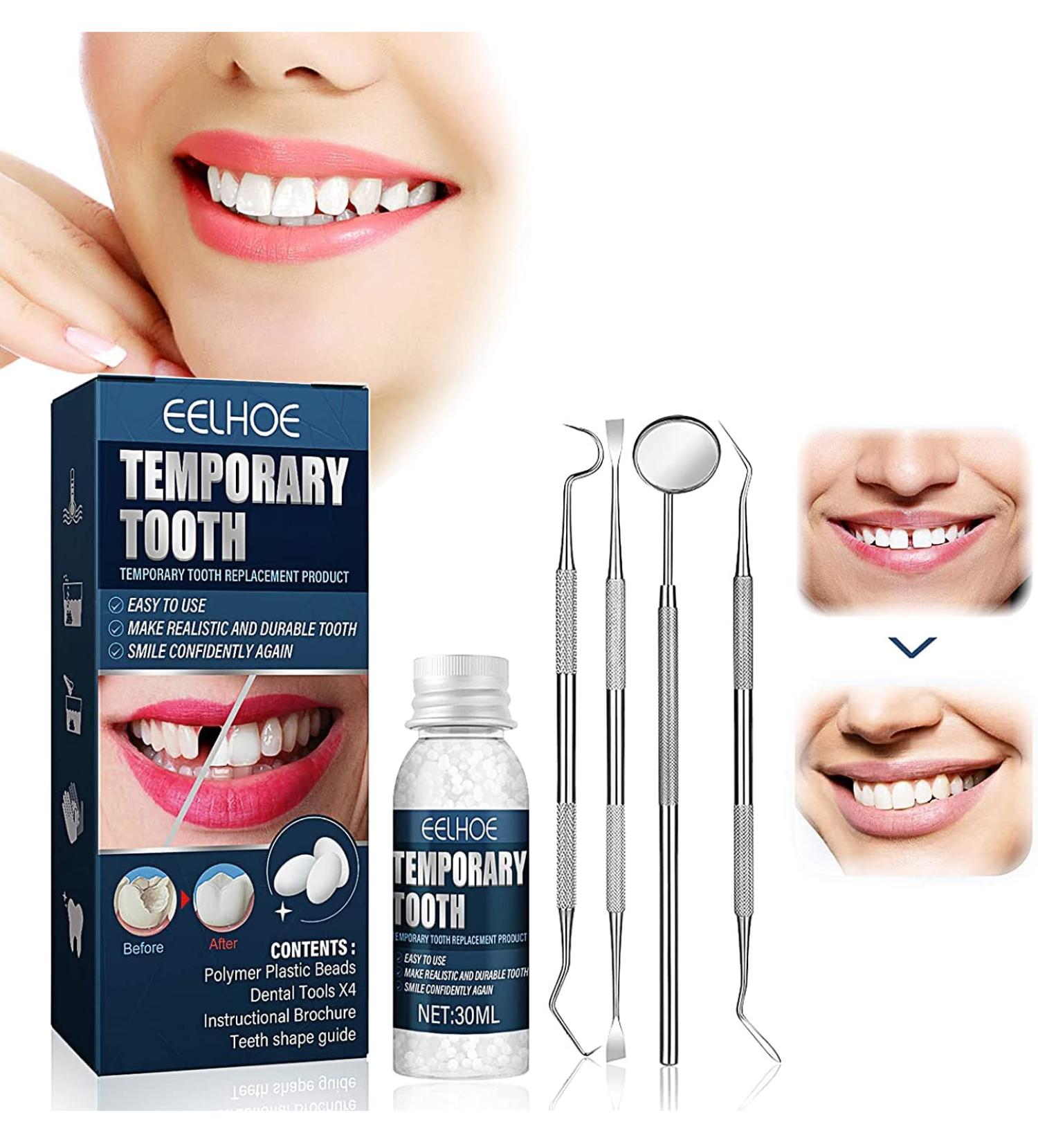 Ganbaro Temporary Teeth Repair Kit - Moldable False Teeth for Instant Smile | Includes Mouth Mirror & Dental Probe | 3 Pcs Set - Buy Online on GoSupps.com