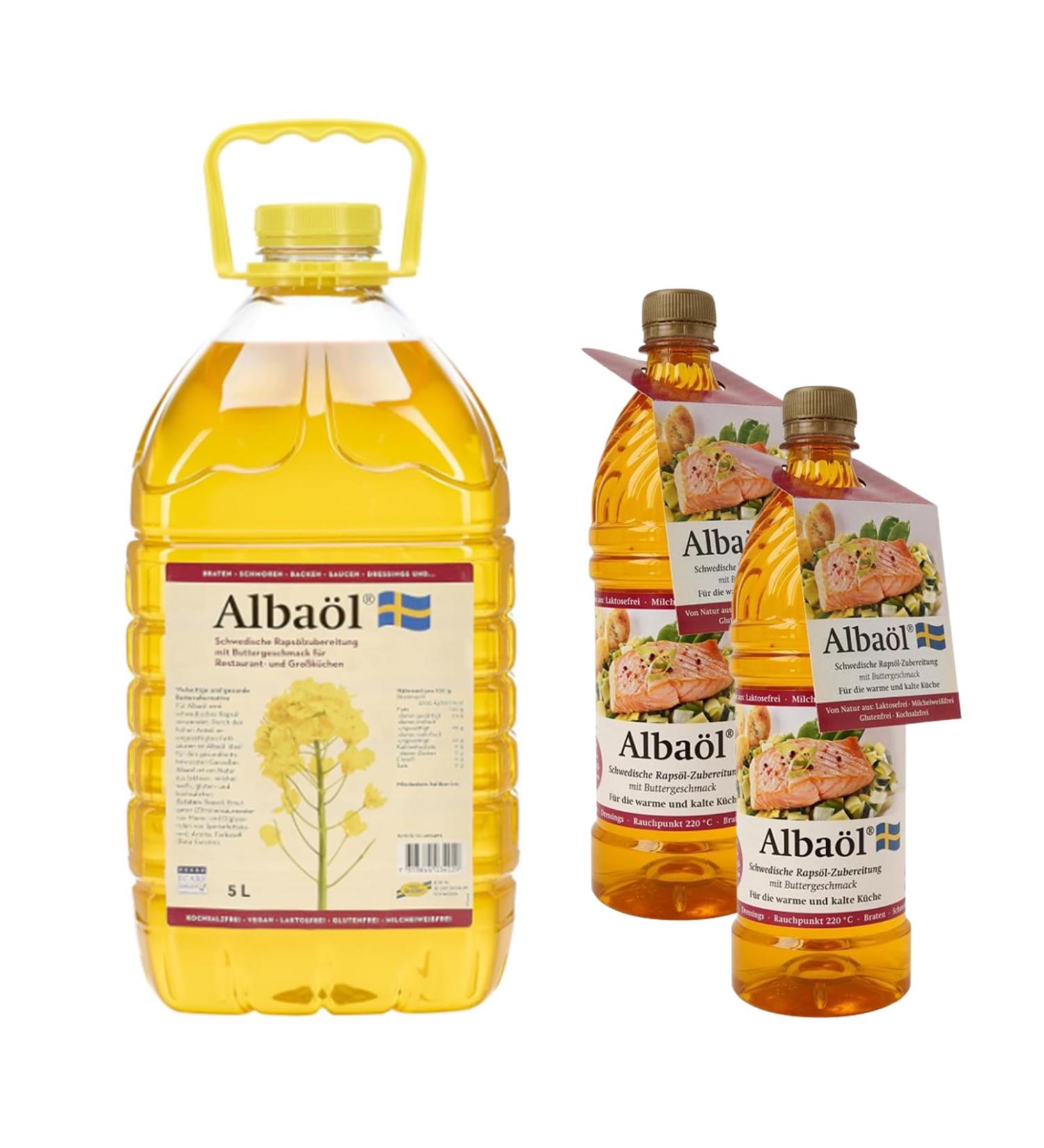  Fuduu.de Rapeseed Oil with Butter Flavour - 5 Litre Bottle + 2 x 0.75 Litre Bottles - Swedish Rapeseed Oil - Premium Ingredients for Roasting Baking or Dressing - Buy Online on GoSupps.com