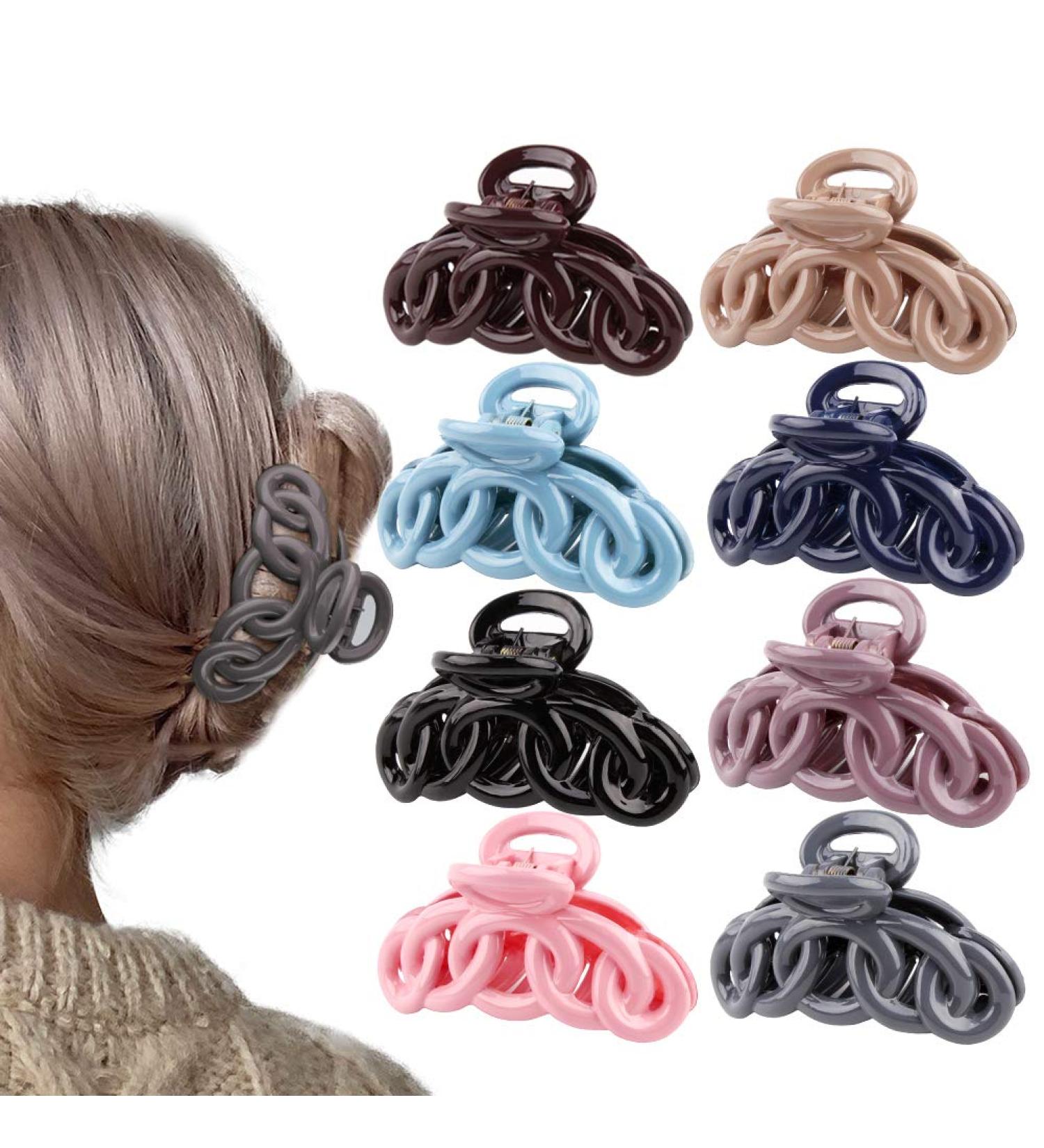 Canitor Hair Clips 8 PCS - Non-slip Medium Banana Clips for Thick Hair - Stylish French Design Barrettes for Women - Buy Online on GoSupps.com