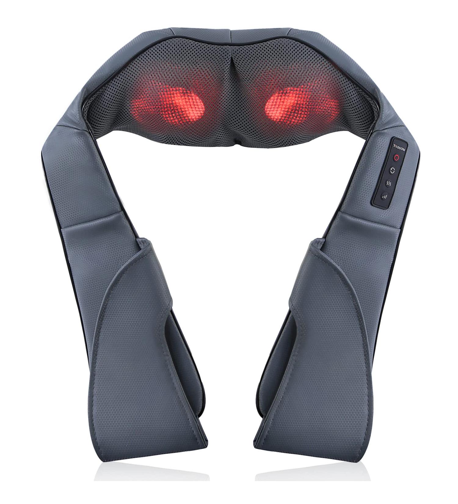 Shiatsu Neck Back Shoulder Massager with Heat - Electric Deep Tissue Massage Pillow for Full Body Relaxation - Home, Office, Car Use - Gray - Buy Online on GoSupps.com