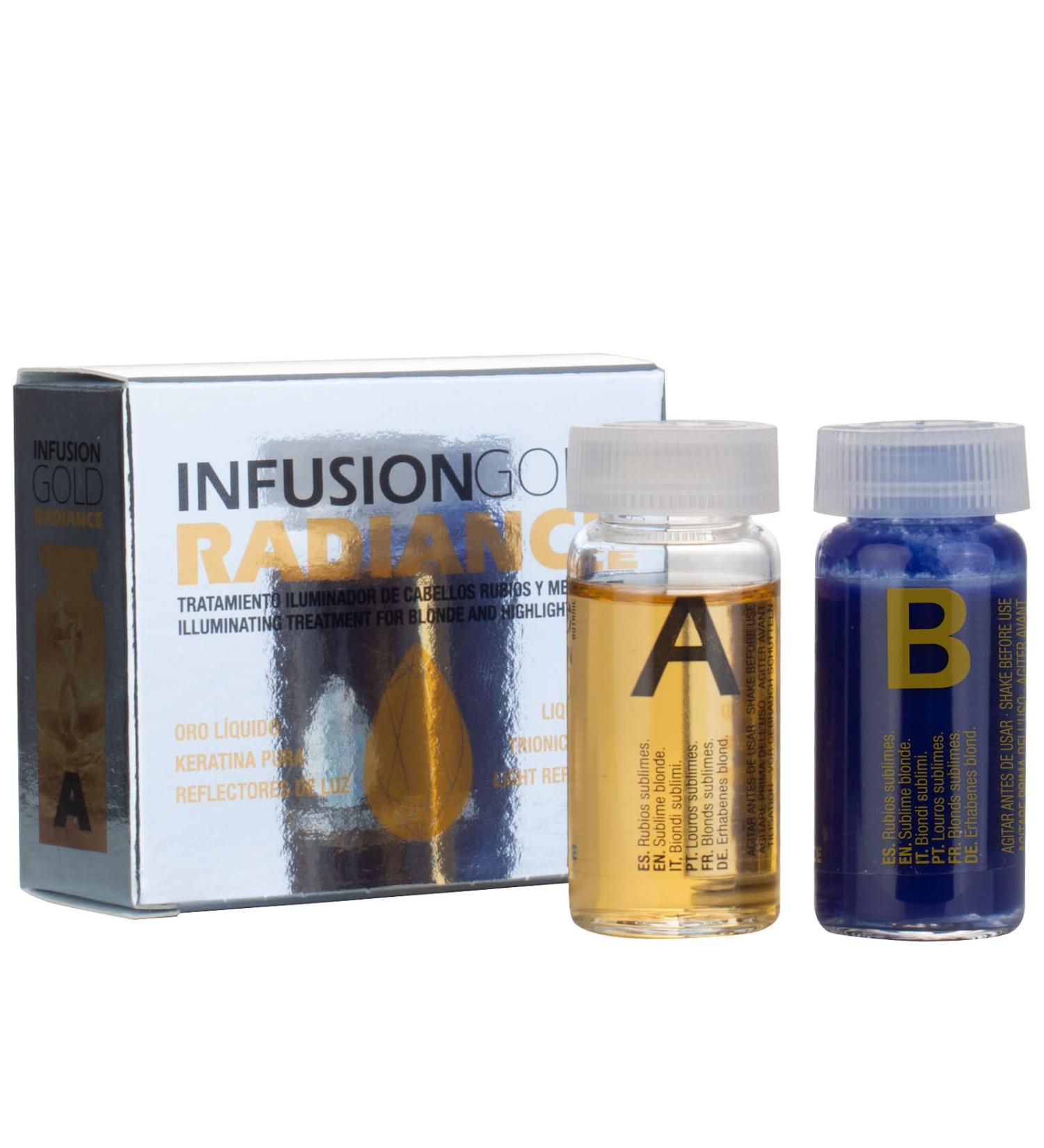 Tahe Infusion A + B Gold Radiance Illuminating Treatment for Blonde or Highlighted Hair 2 x 10 ml - Buy Online on GoSupps.com