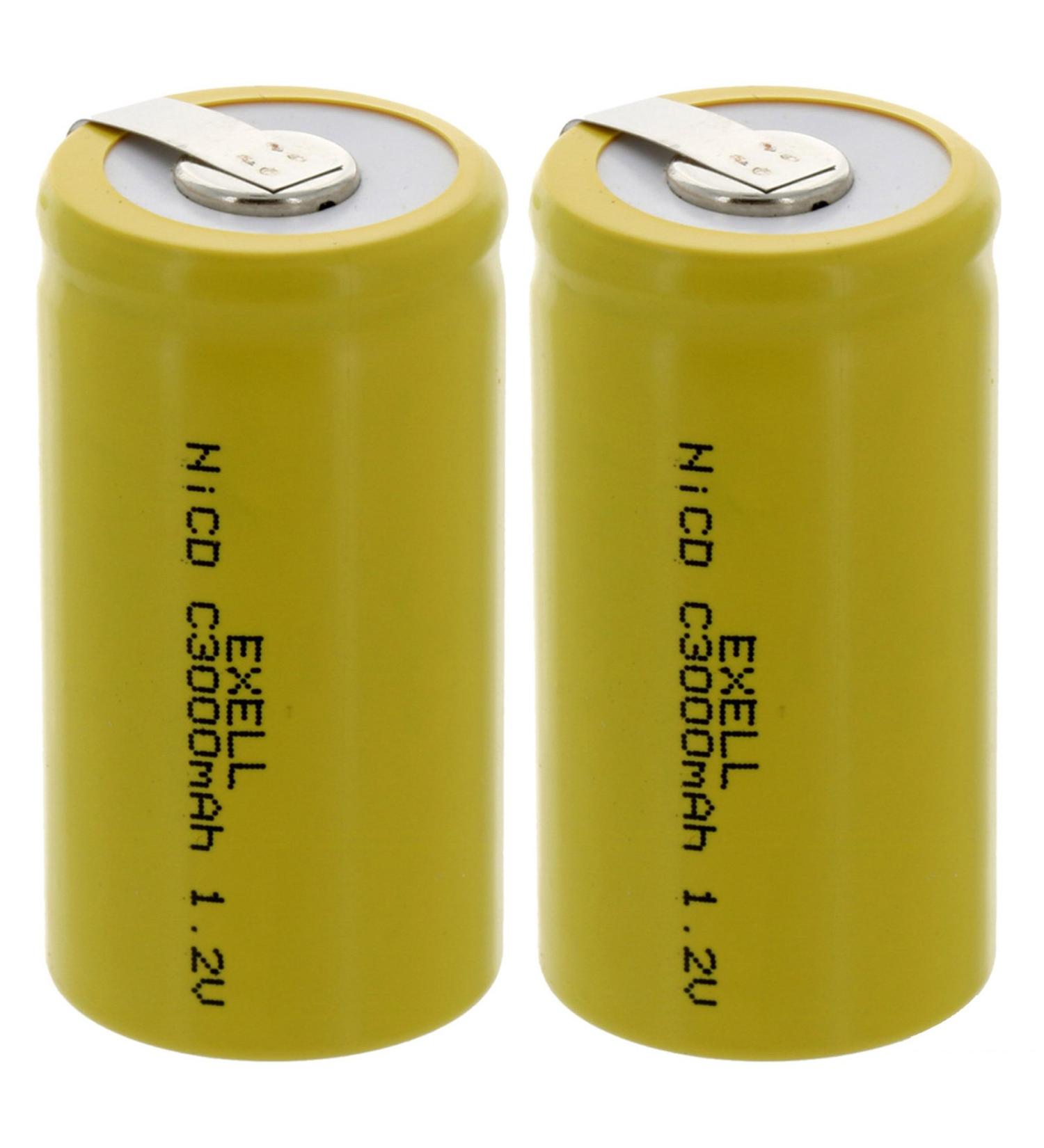 Buy 2x Exell C Size 1.2V 3000mAh NiCD Rechargeable Batteries - Perfect for Monitors Data Loggers Instruments Electric Tools Toys & Portable Radios | International Shipping Available - Buy Online on GoSupps.com