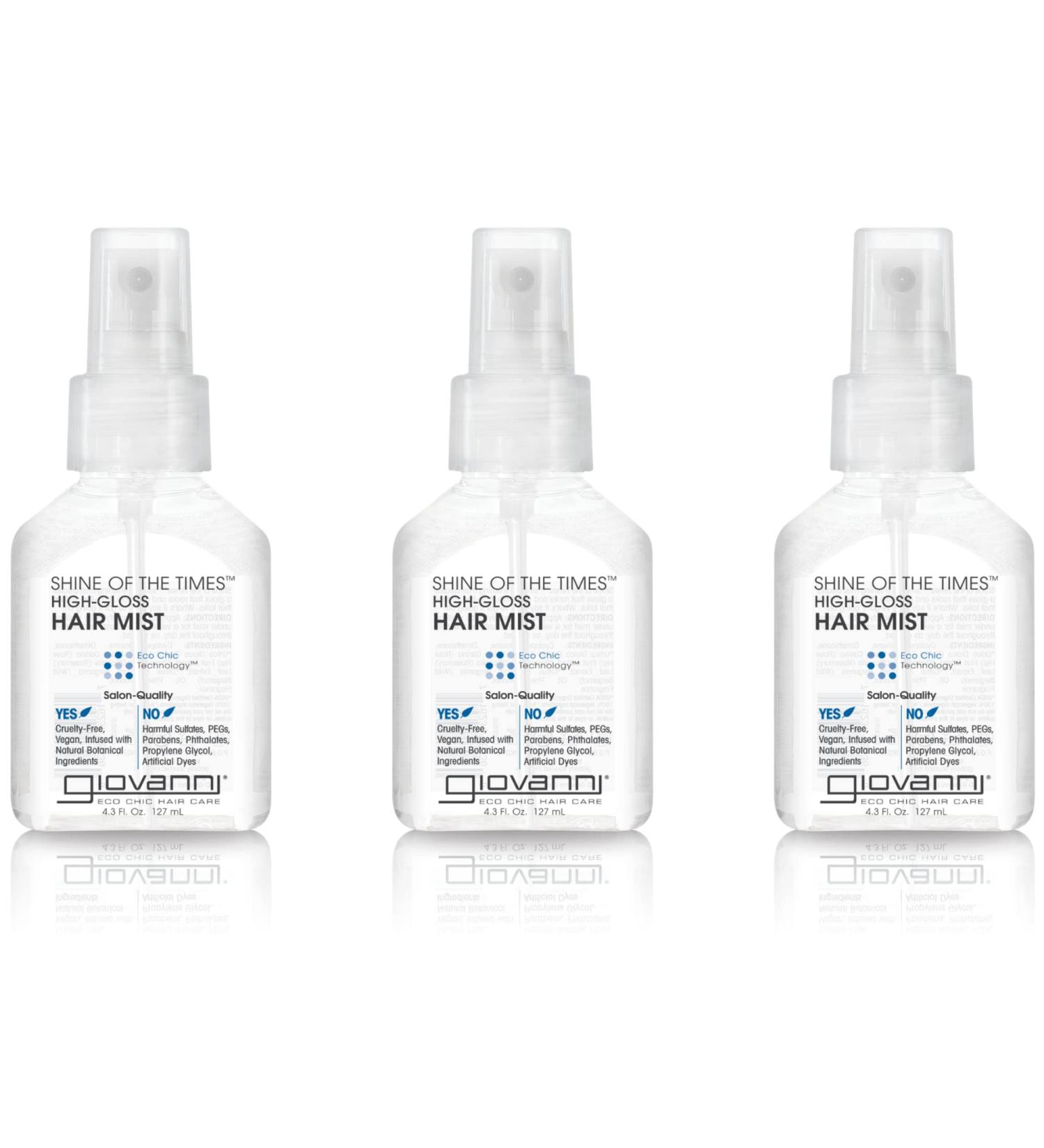 GIOVANNI Shine of the Times Finishing Hair Mist 4.3 oz - Pack of 3 | Anti-Frizz Hair Gloss, Paraben-Free, Color Safe - Buy Online on GoSupps.com