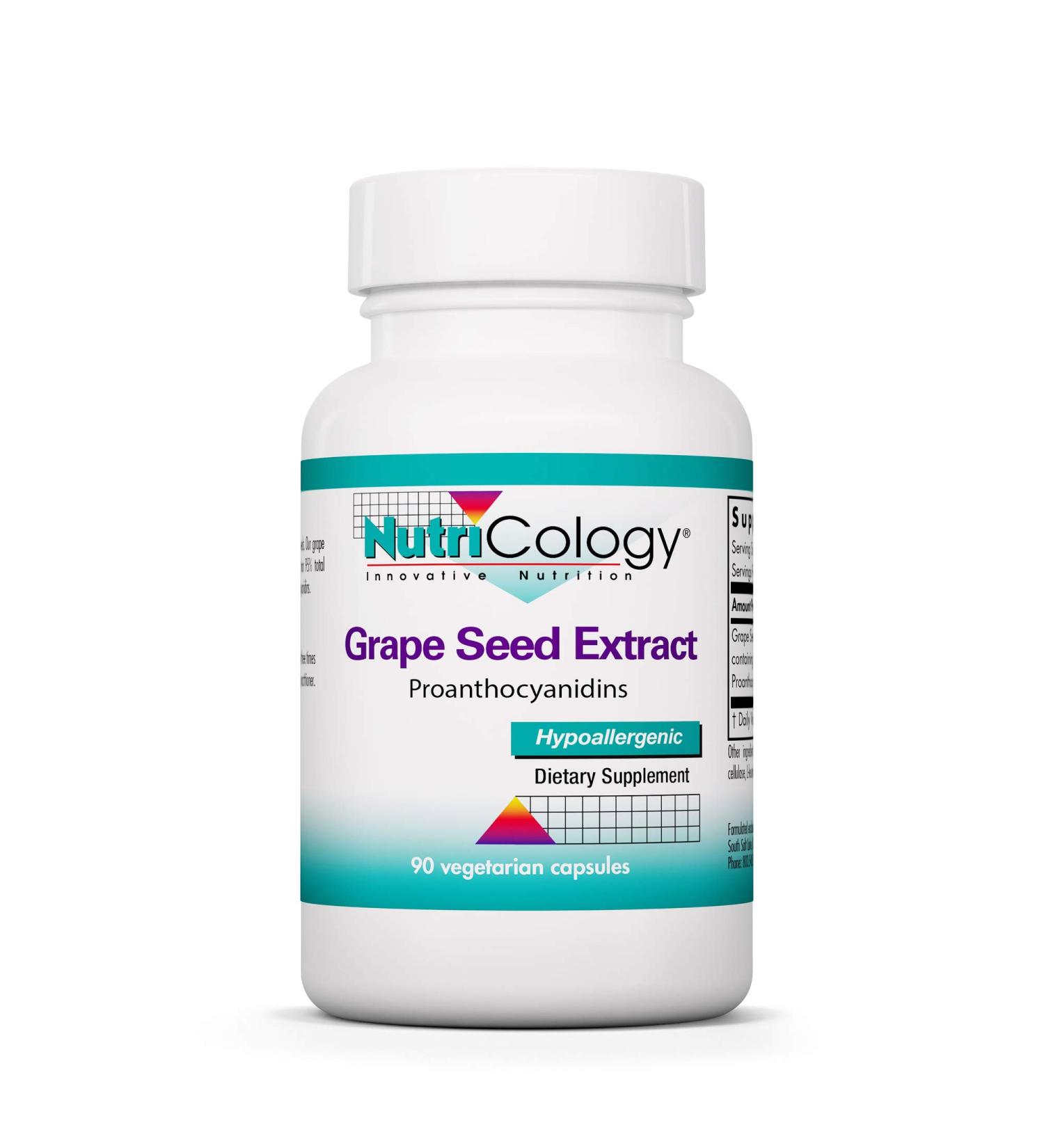 Nutricology Grape Pips - Grape Seed Extract Proanthocyanidins Polyphenols Herbal Supplement Organic 300mg Capsules - 90 Count - Buy Online on GoSupps.com