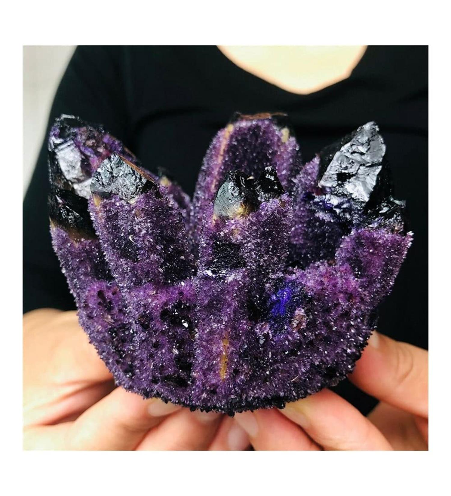 Crystal Rough Natural Purple Ghost Phantom Quartz Crystal Cluster Crystal Druse Specimen Minerals Reiki 600-800g - Buy Online on GoSupps.com
