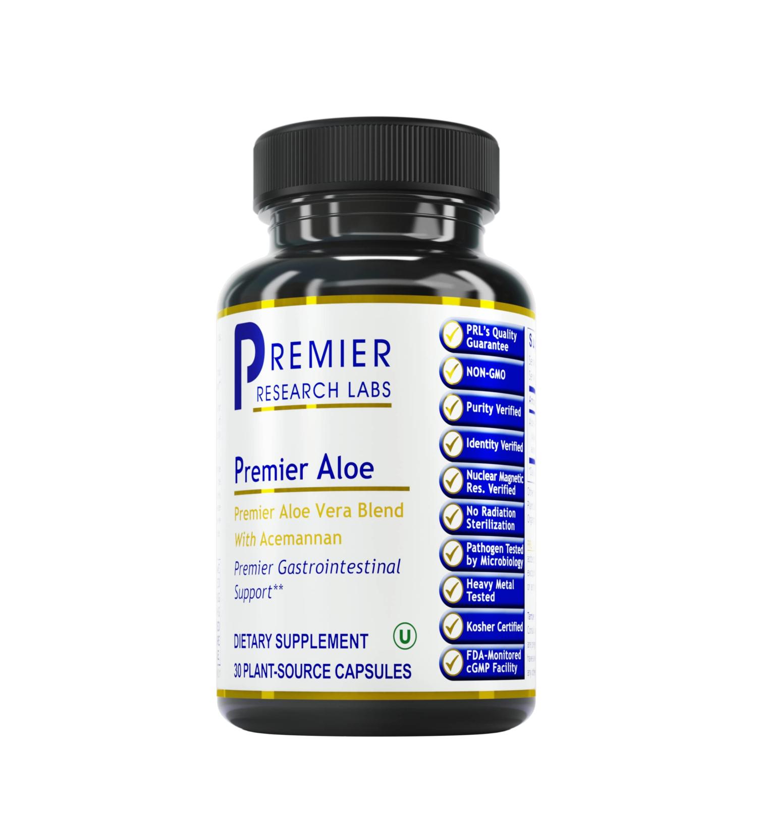 Premier Research Labs Aloe Vera Capsules - Supports Digestive Health - Acemannan Polysaccharides - 30 Plant-Source Capsules - Buy Online on GoSupps.com