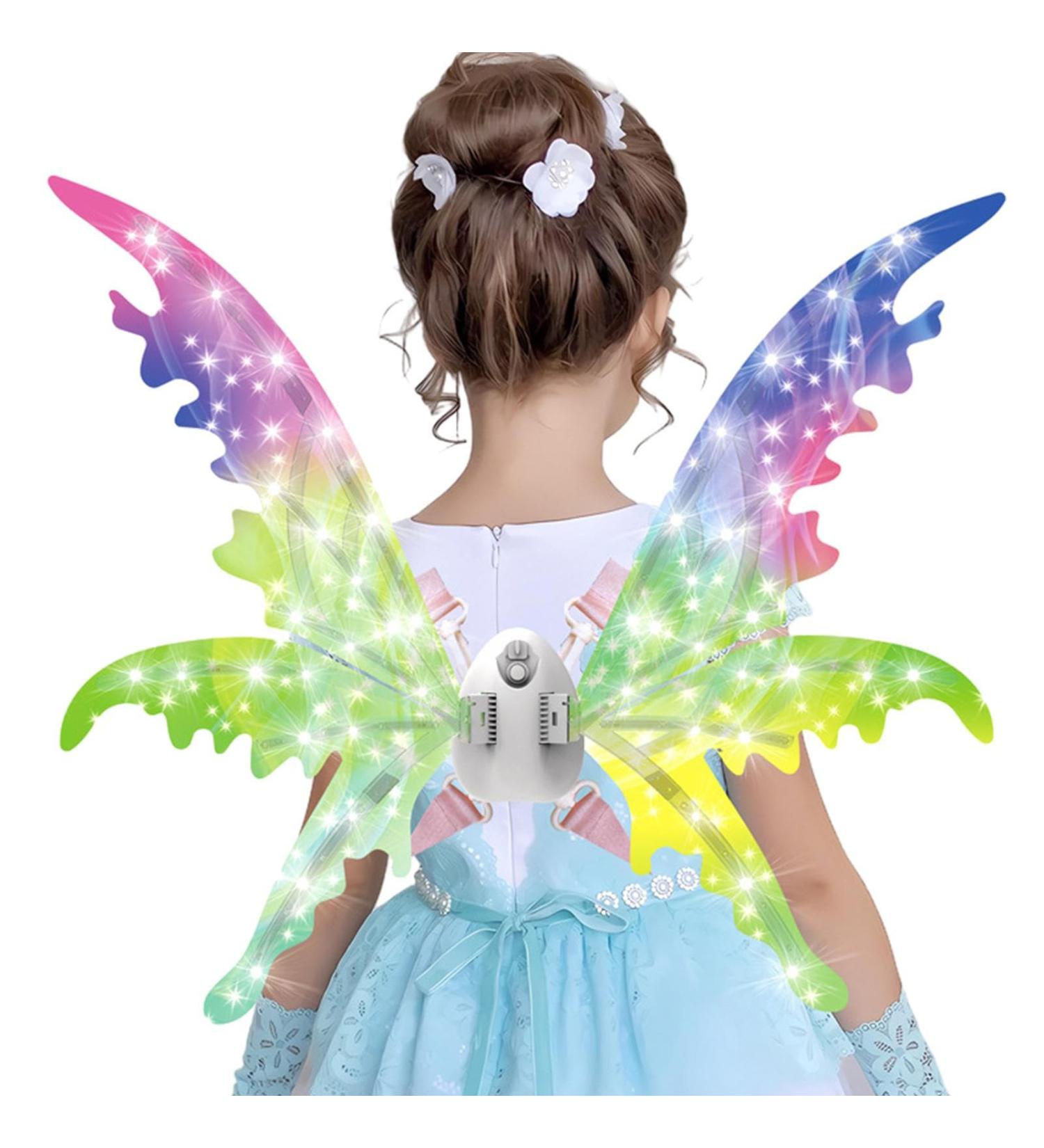 Light Up Fairy Wings | Lighted Stylish Butterfly Wings for Children - Theme Eye-Catching Dressing for Parade Theatrical Performance Dress Up Masquerade English Color Box Rechargeable Version  - Buy Online on GoSupps.com