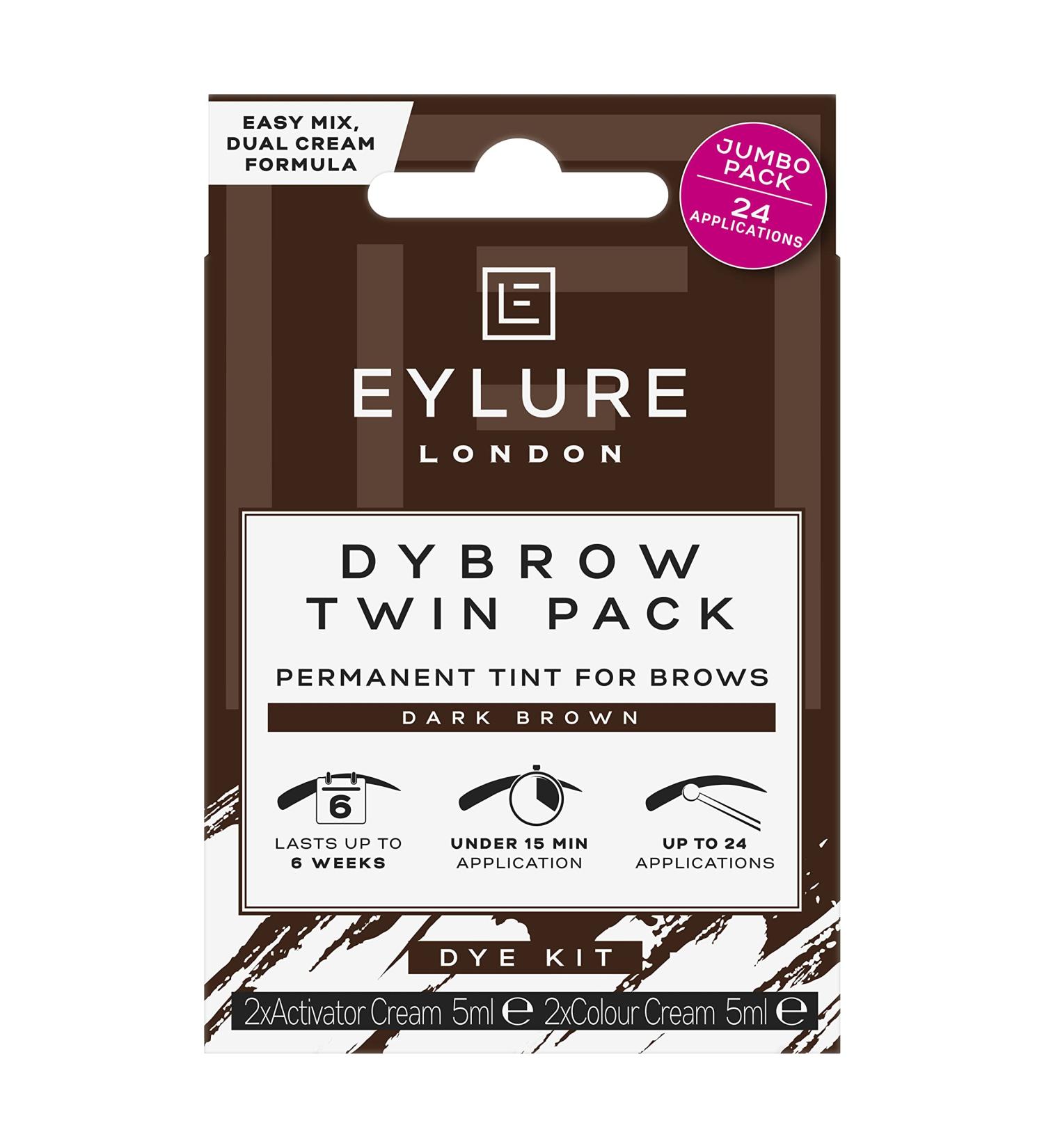 Eylure Dybrow Jumbo Kit (Dark Brown) - Professional Brow Tinting Kit - Buy Online on GoSupps.com