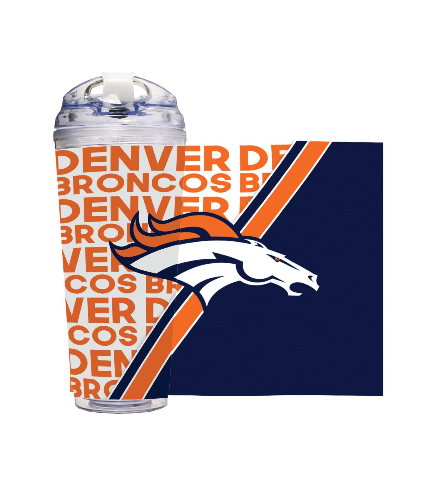 Rico Industries NFL Football 24oz Acrylic Tumbler with Hinged Lid  Officially Licensed Double Wall Tumbler for NFL Fans Denver Broncos - Buy Online on GoSupps.com