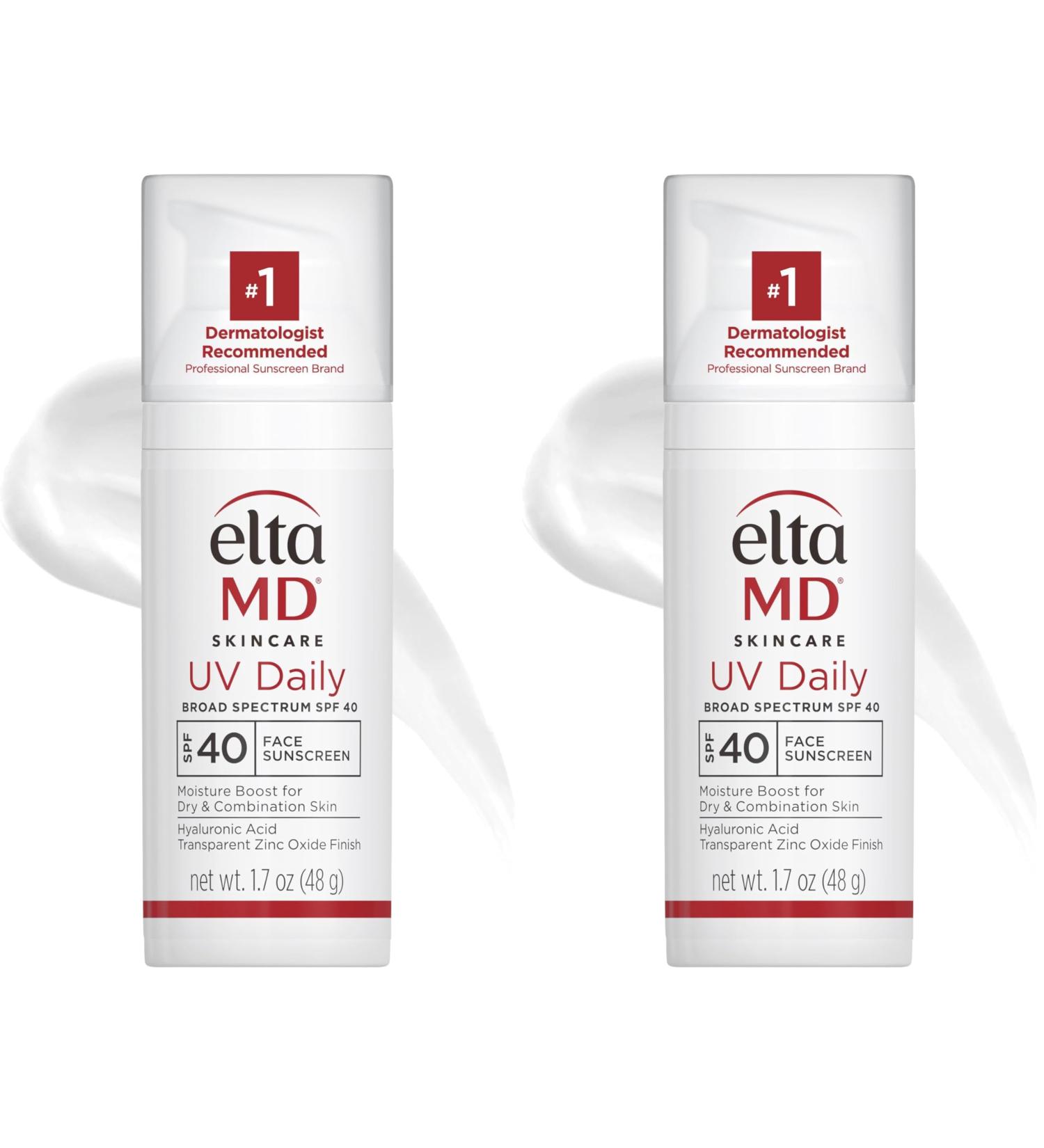 EltaMD UV Daily SPF 40 Face Sunscreen Moisturizer with Zinc Oxide Daily Face Moisturizer with SPF Sunscreen For Dry Skin 1.7 oz Pump (Pack of 2) - Buy Online on GoSupps.com