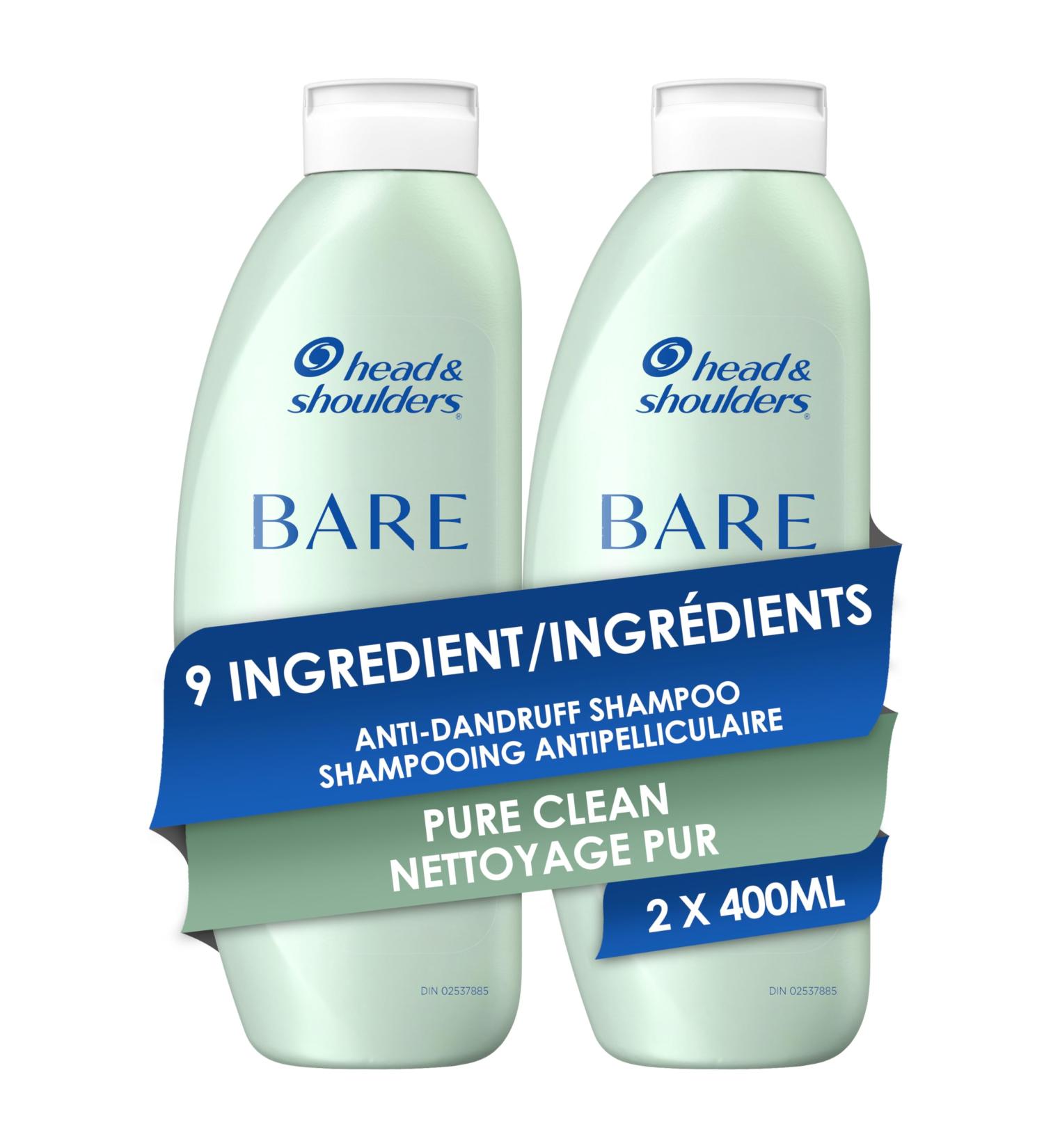Head & Shoulders BARE Pure Clean Anti-Dandruff Shampoo Twin Pack 800 mL Total (400 mL Each) - Buy Online on GoSupps.com