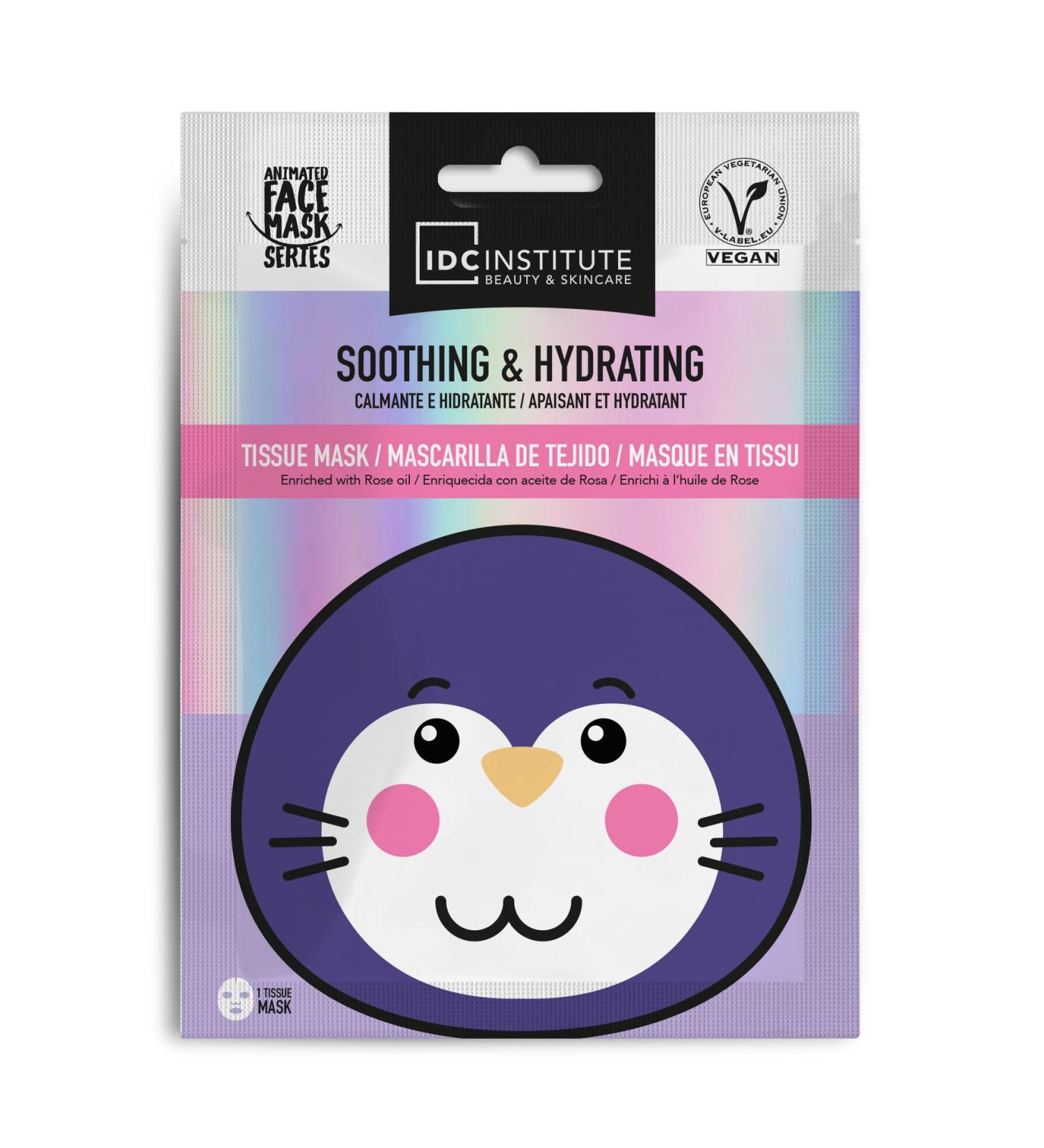 Vegan Face Mask for Children and Adults in Printed Taupe Fabric - Soothing and Moisturizing - Beauty Routine, Facial Care, Hydrates the Skin - Gift Idea for Girls, Women, Easy to Apply - 1 Unit