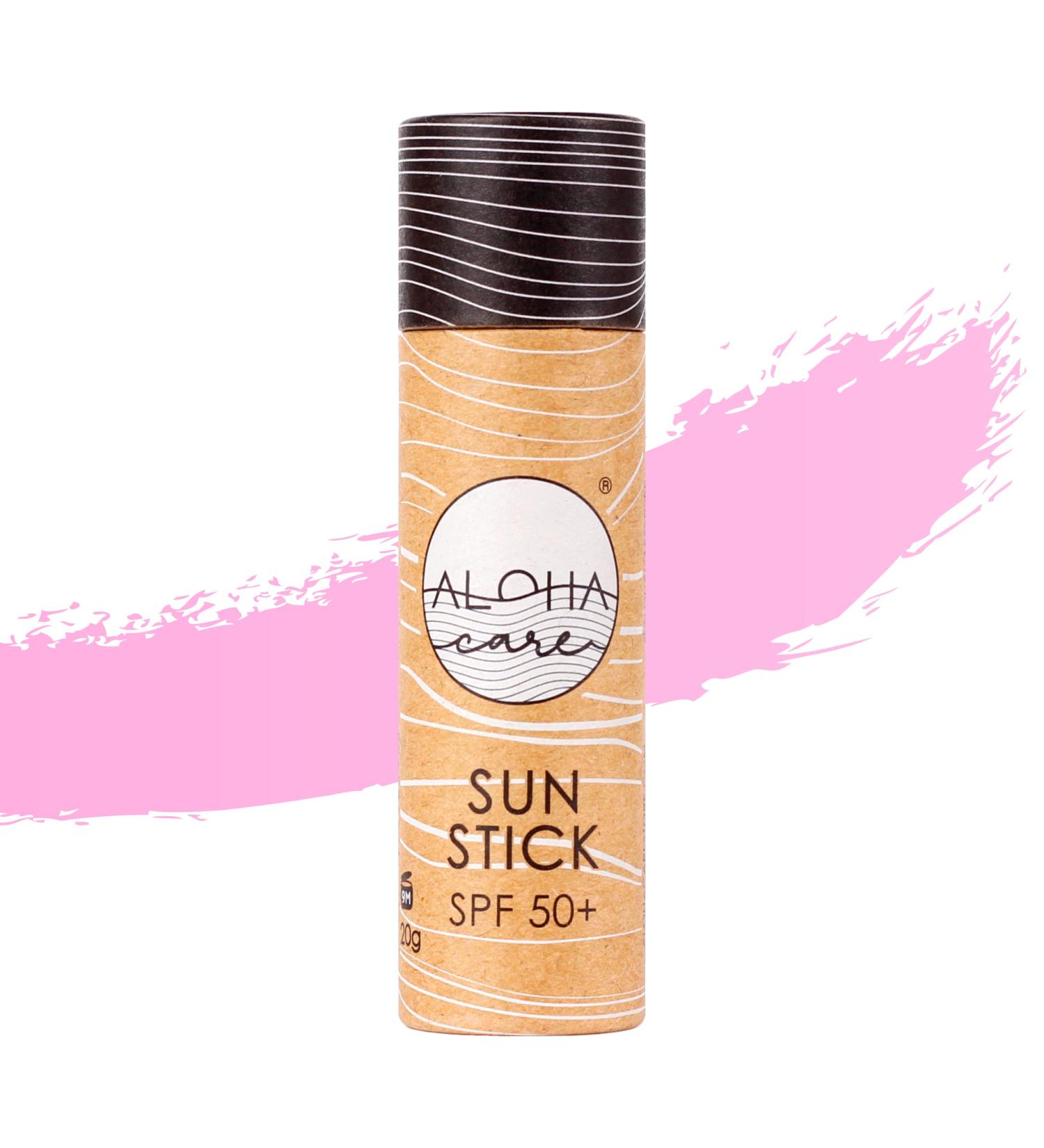 Aloha Sun Stick SPF 50+ (Pink) Sunscreen Stick Sun Block Stick for Face Sunscreen SPF 50 for Surfing Great Sun Cream for Kids & Outdoor Sports Sunscreen Plastic Free Packaging 20g - Buy Online on GoSupps.com