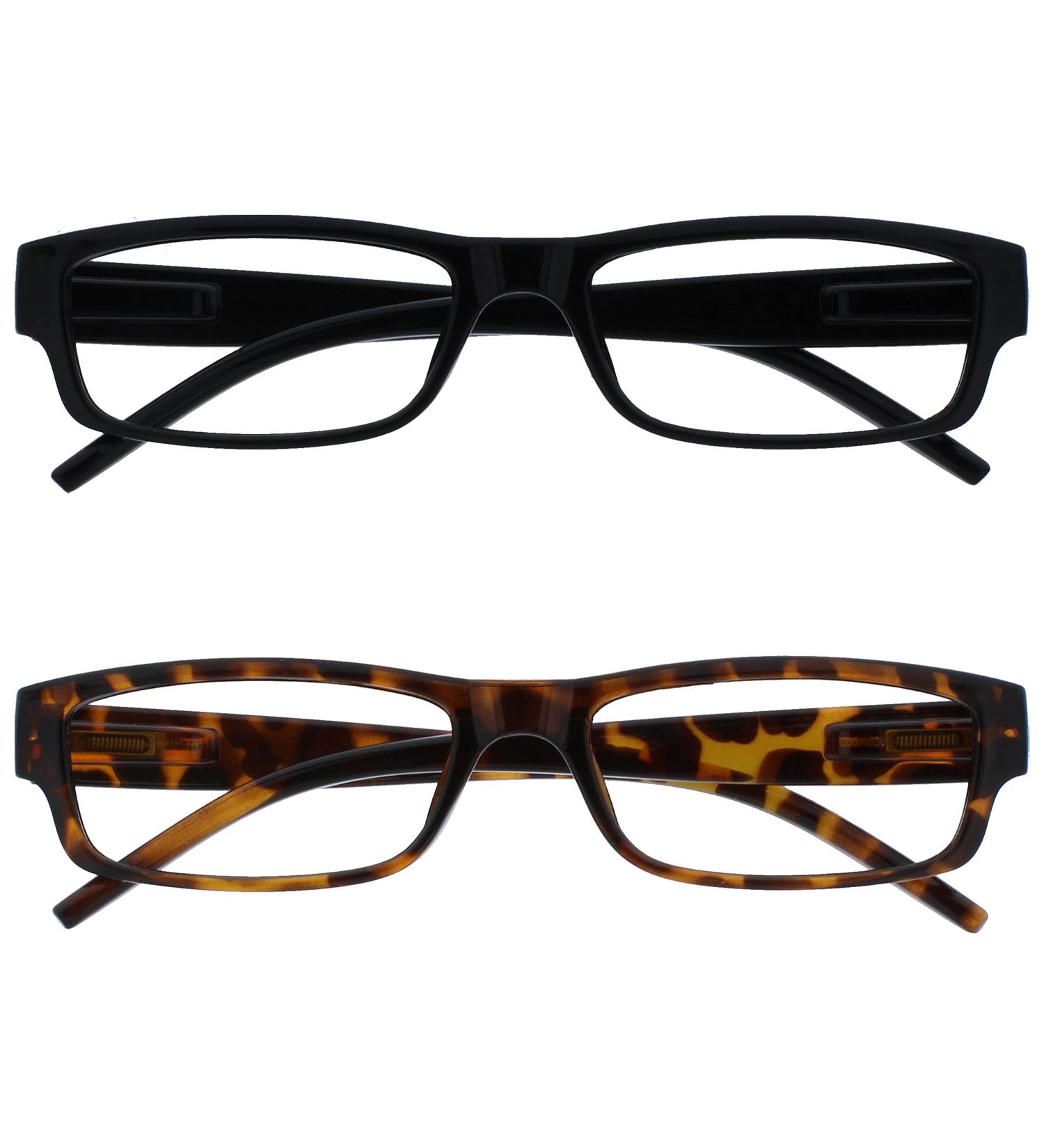 Buy Designer Reading Glasses 2-Pack - Black Brown Tortoise +3.00 Diopters for Men & Women - UVR2PK032_032BR - Buy Online on GoSupps.com