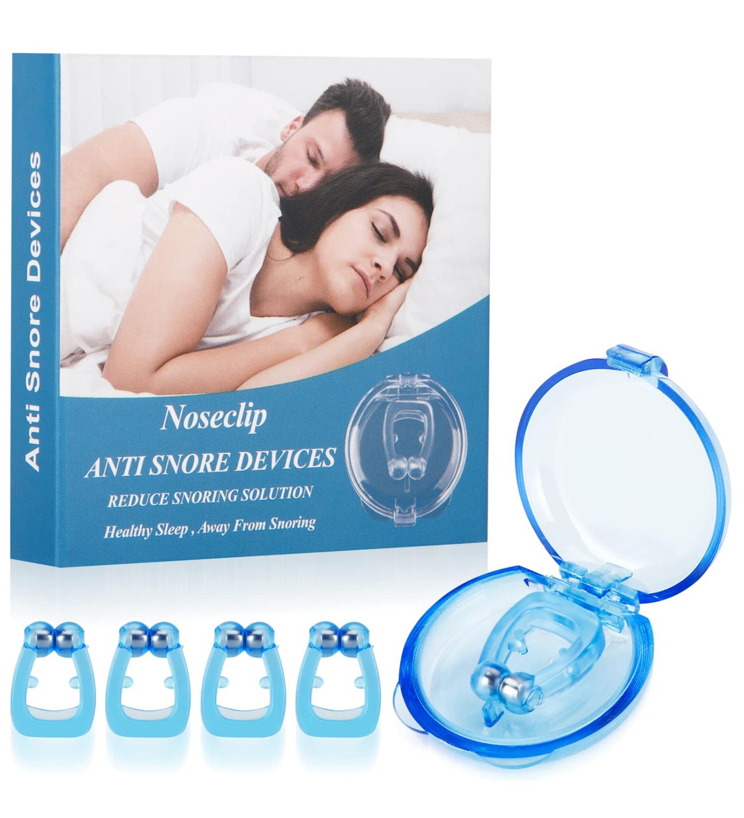 Silicone Magnetic Snore Stopper - Blue (4pcs) | Anti Snoring Nose Clip for Quieter Sleep - Buy Online on GoSupps.com
