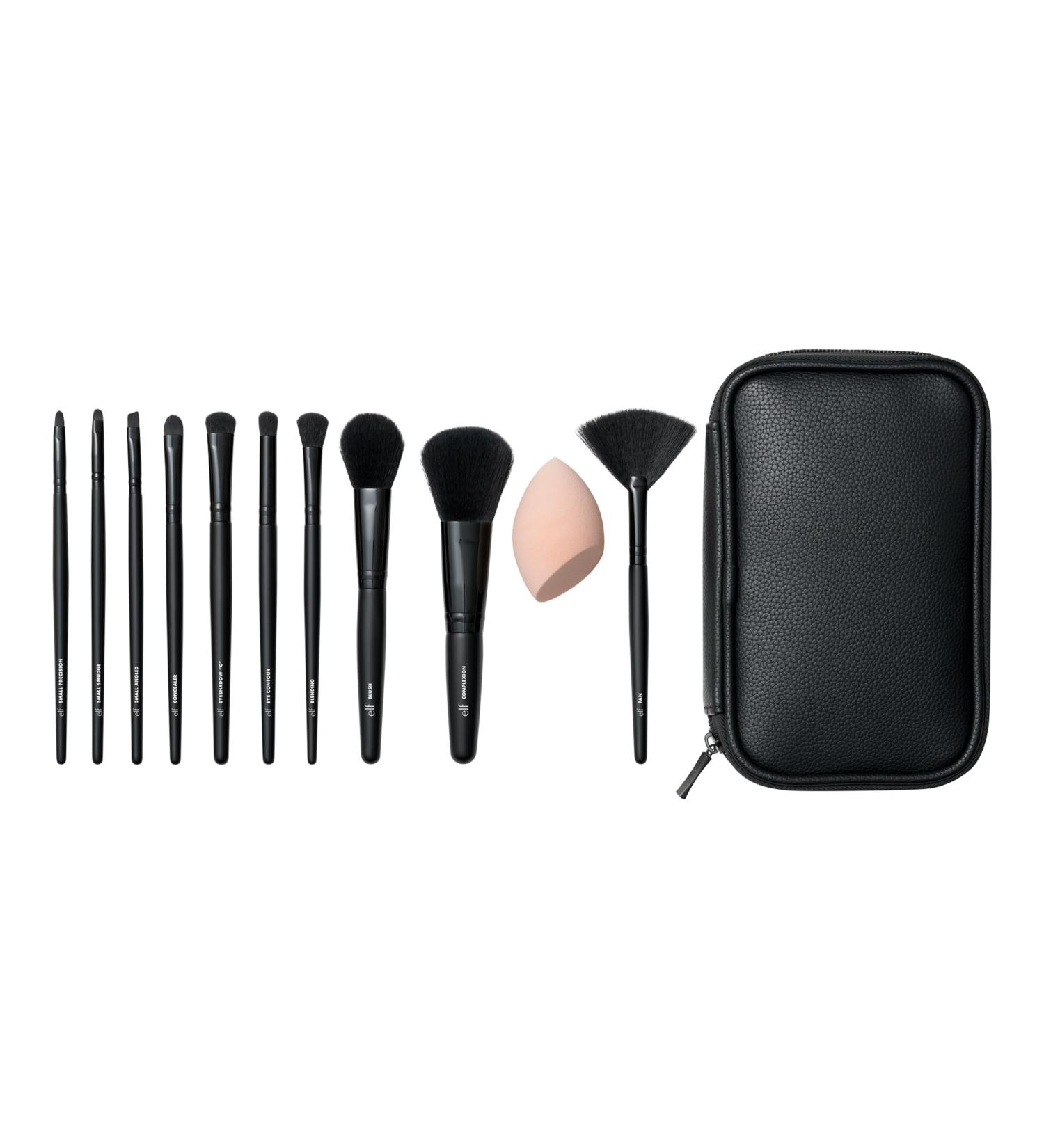 e.l.f. Full Face & Eye Makeup Brush Set 11 Makeup Brushes For Foundation To Bronzer Eyeshadow & More Vegan & Cruelty-Free - Buy Online on GoSupps.com