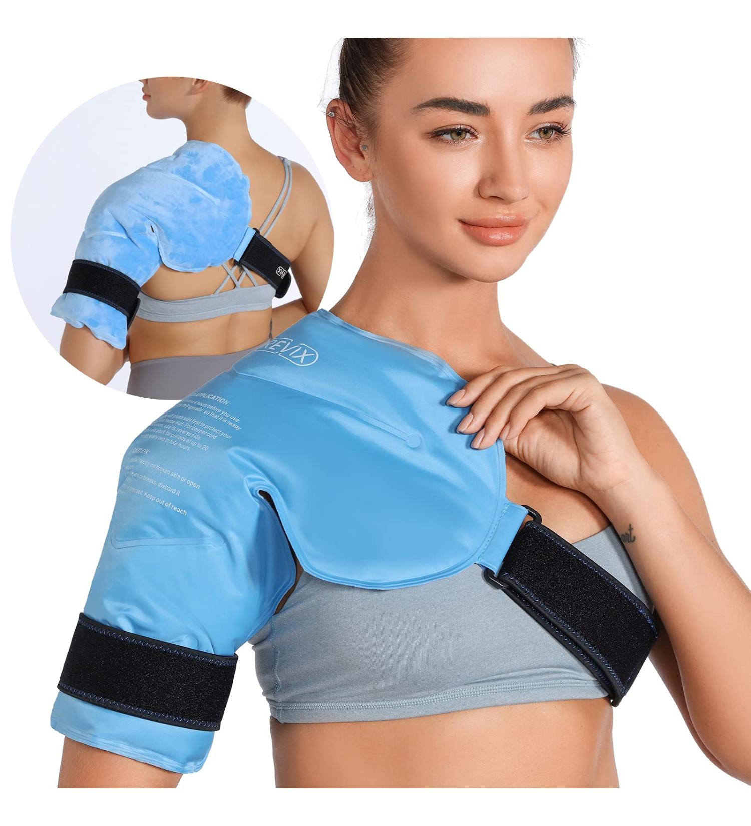 REVIX Shoulder Ice Pack for Injuries - Reusable Gel Wrap for Pain Relief - Cold Compression Therapy for Bursitis, Rotator Cuff - Men and Women - Blue - Buy Online on GoSupps.com