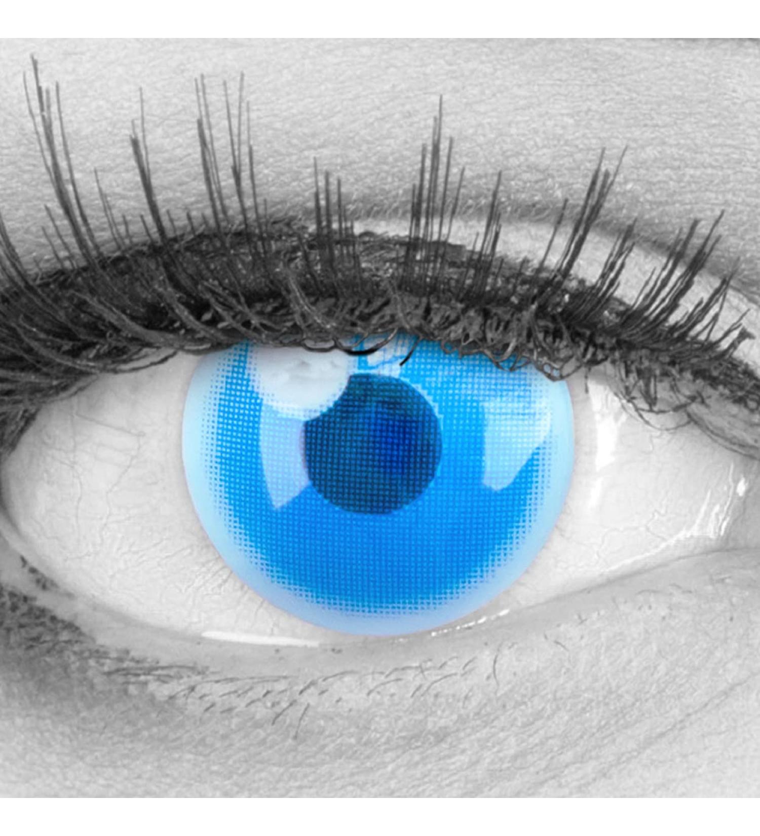 Buy Demon Nezuo Blue Colored Contact Lenses | Highly Opaque Anime & Manga Style | Perfect for Cosplay Halloween & Carnival | Free Lens Case Included - Buy Online on GoSupps.com