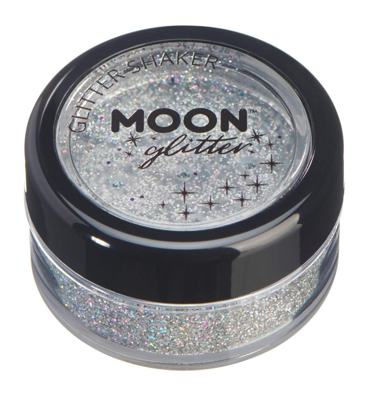 Moon Glitter Silver Holographic Cosmetic Festival Makeup Glitter 5g | Face Body Nails Hair Lips - Buy Online on GoSupps.com