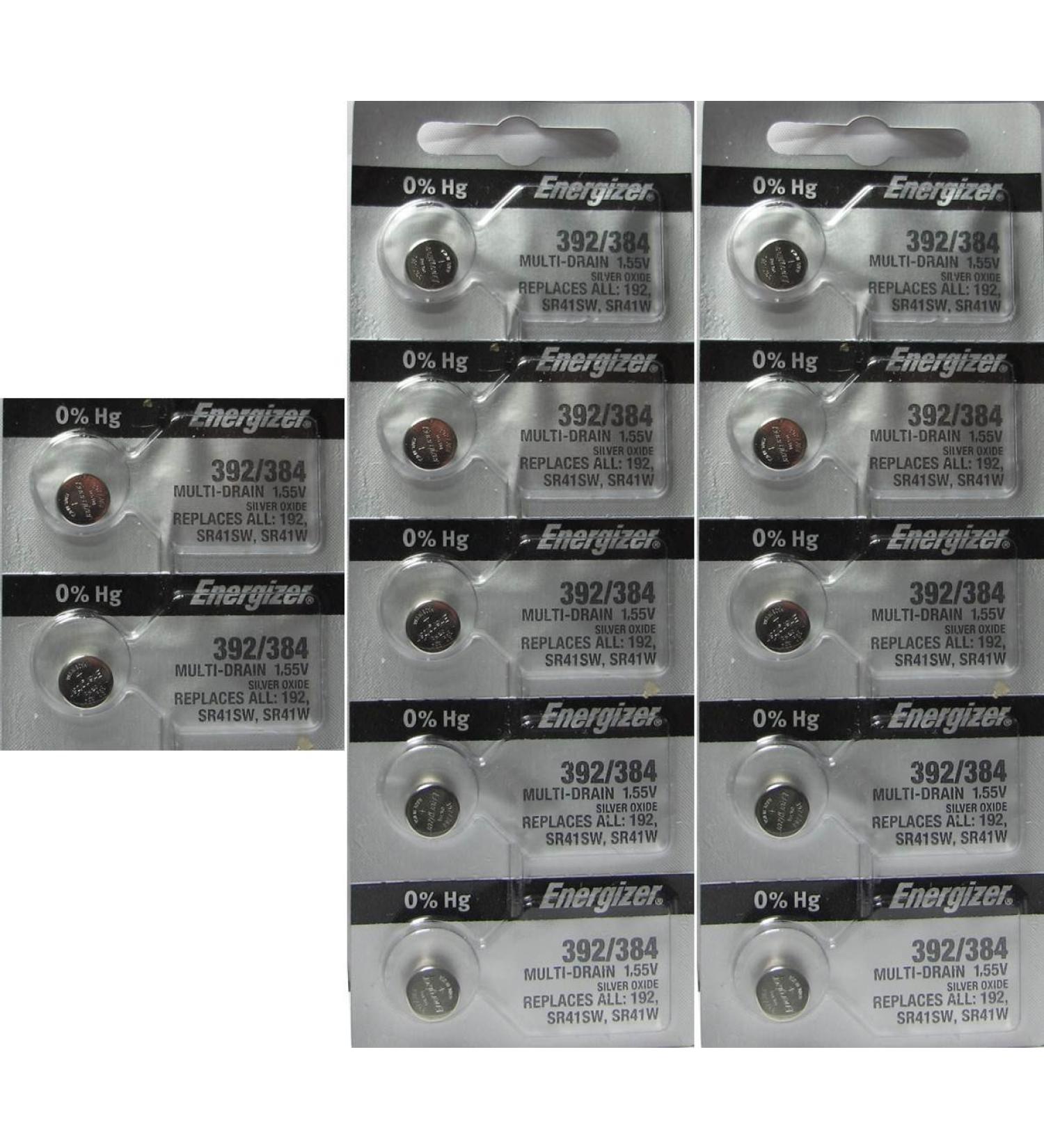 12 Energizer 392/384 Silver Oxide 0% Mercury Batteries
